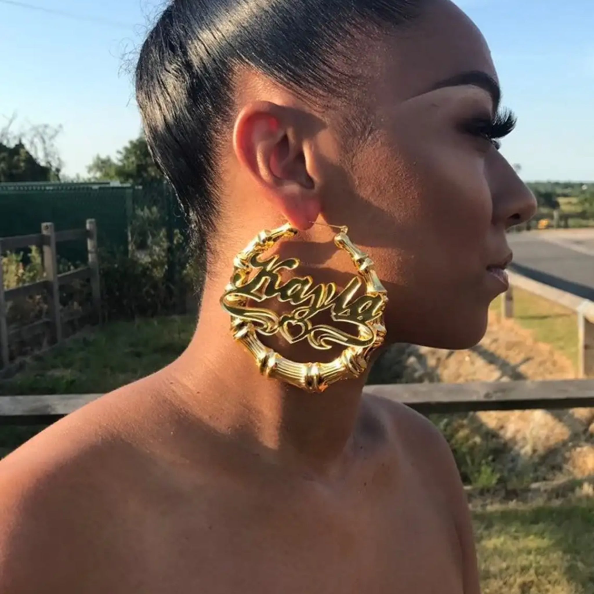 Bamboo Hoop Earrings