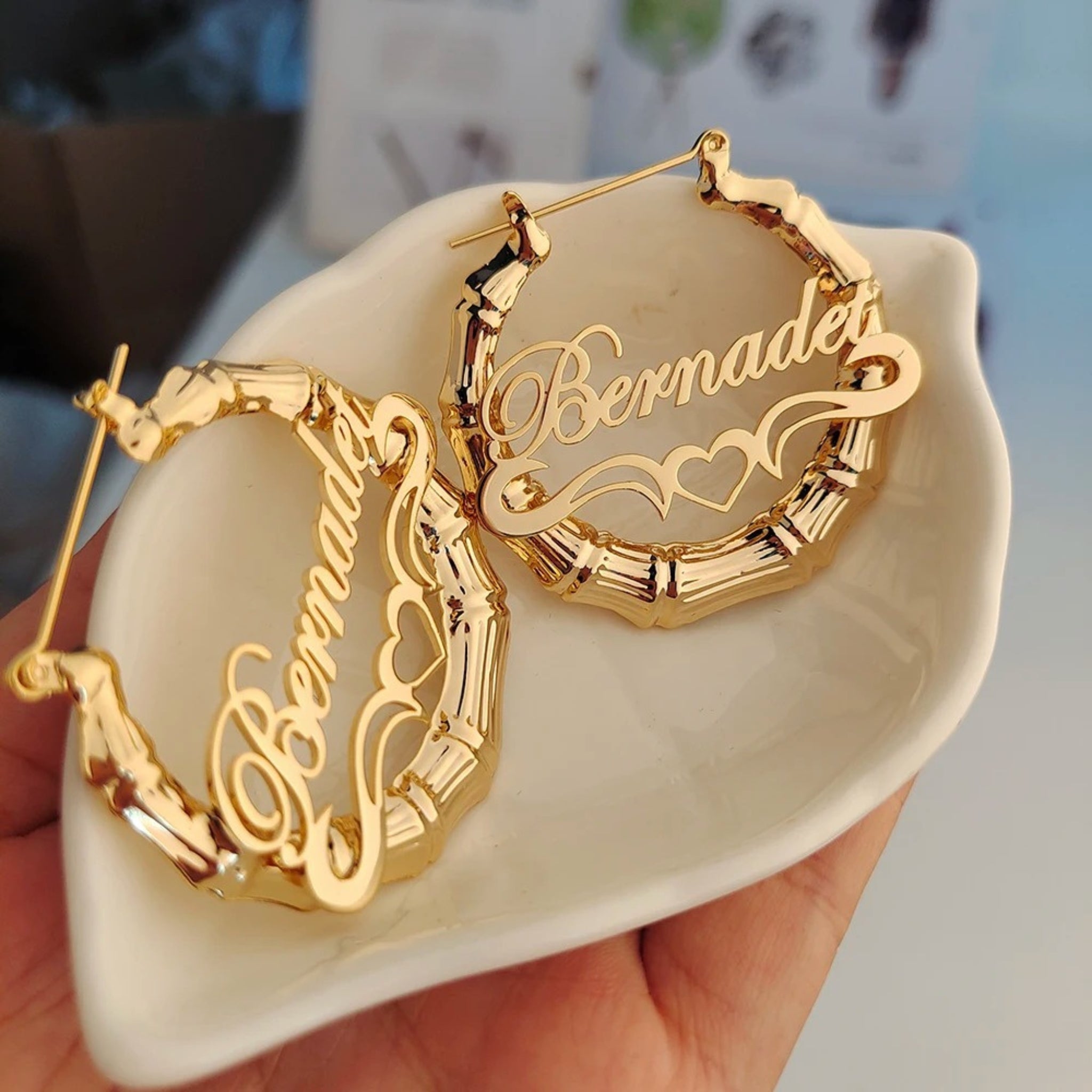 Bamboo Hoop Earrings