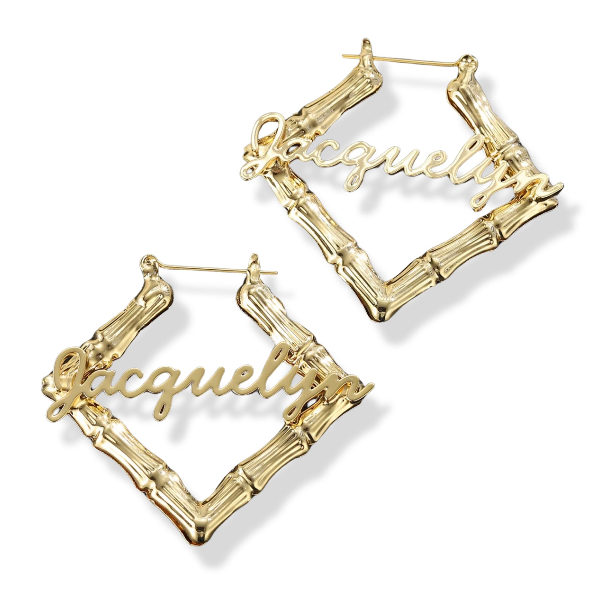 Square Bamboo Name Hoops