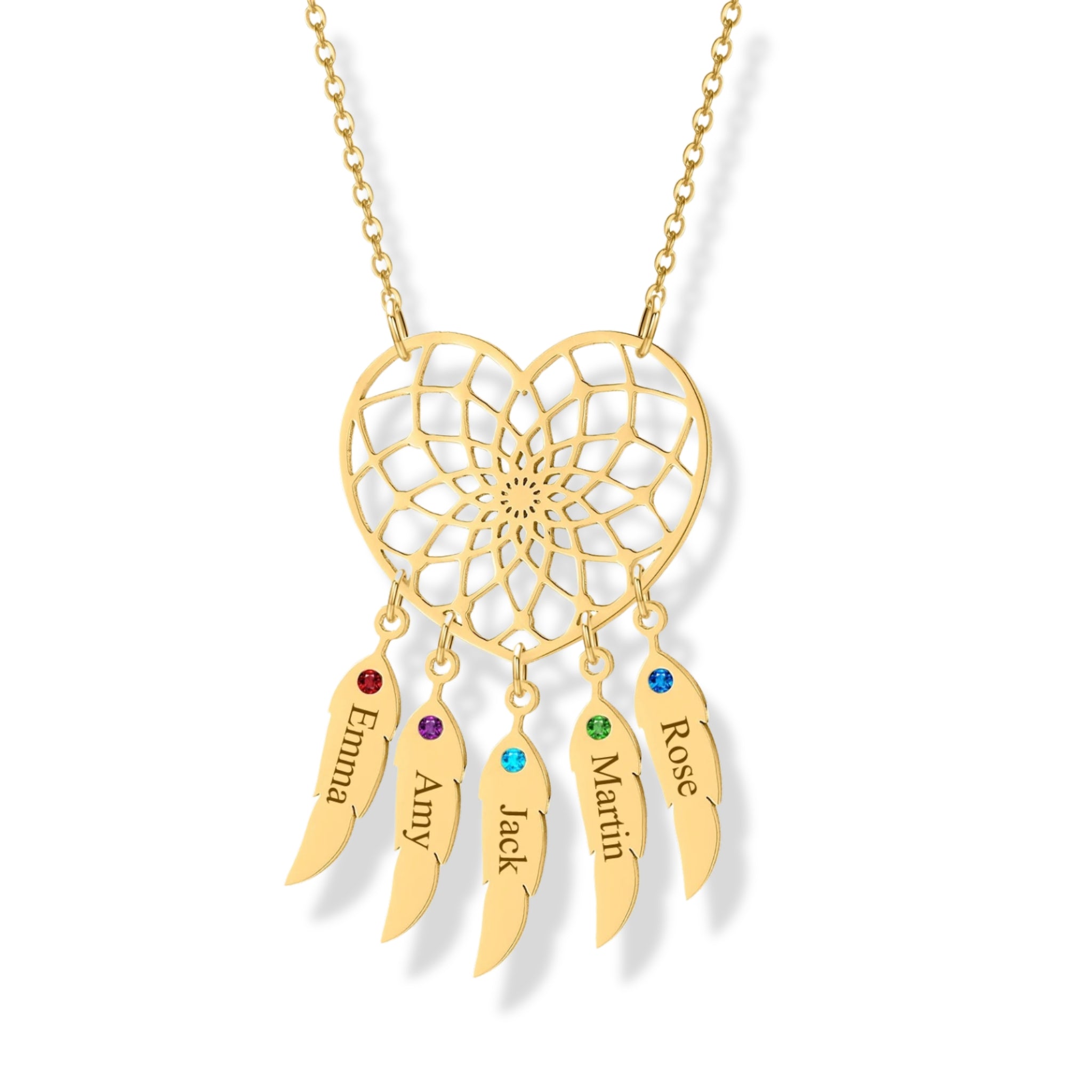 Dreamcatcher Name and Birthstone Pendant