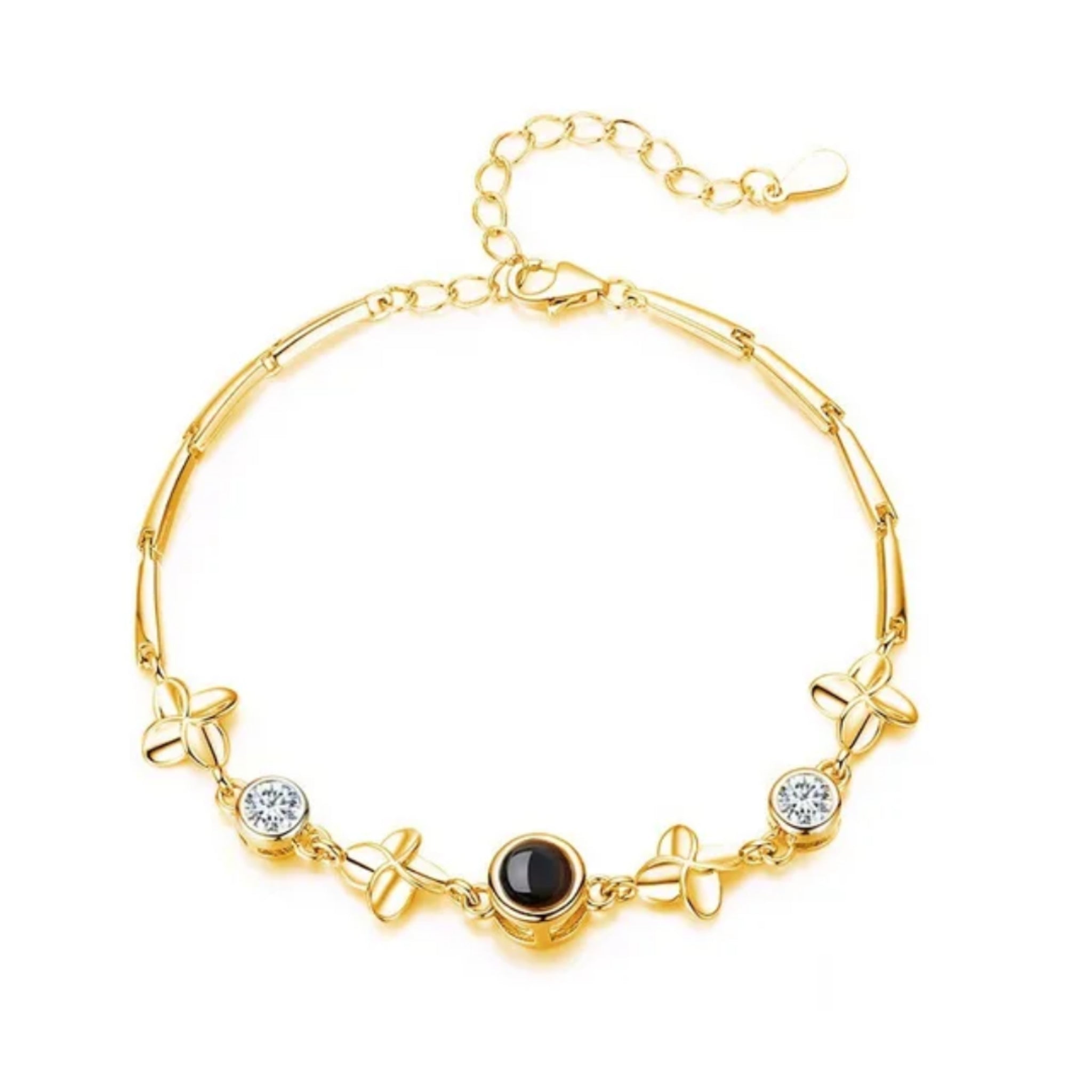 Floral 925 Bracelet with Hidden Photo