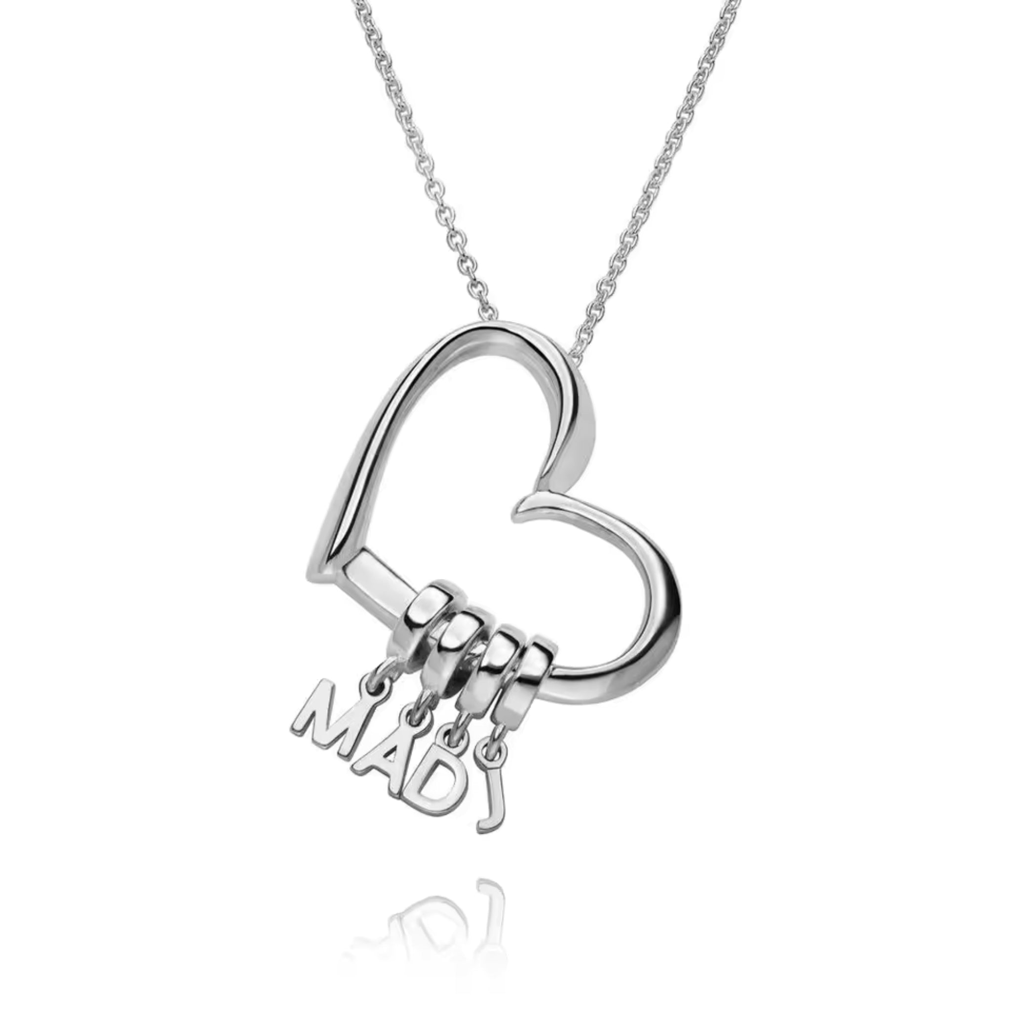 Heart Pendant with Drop Initials