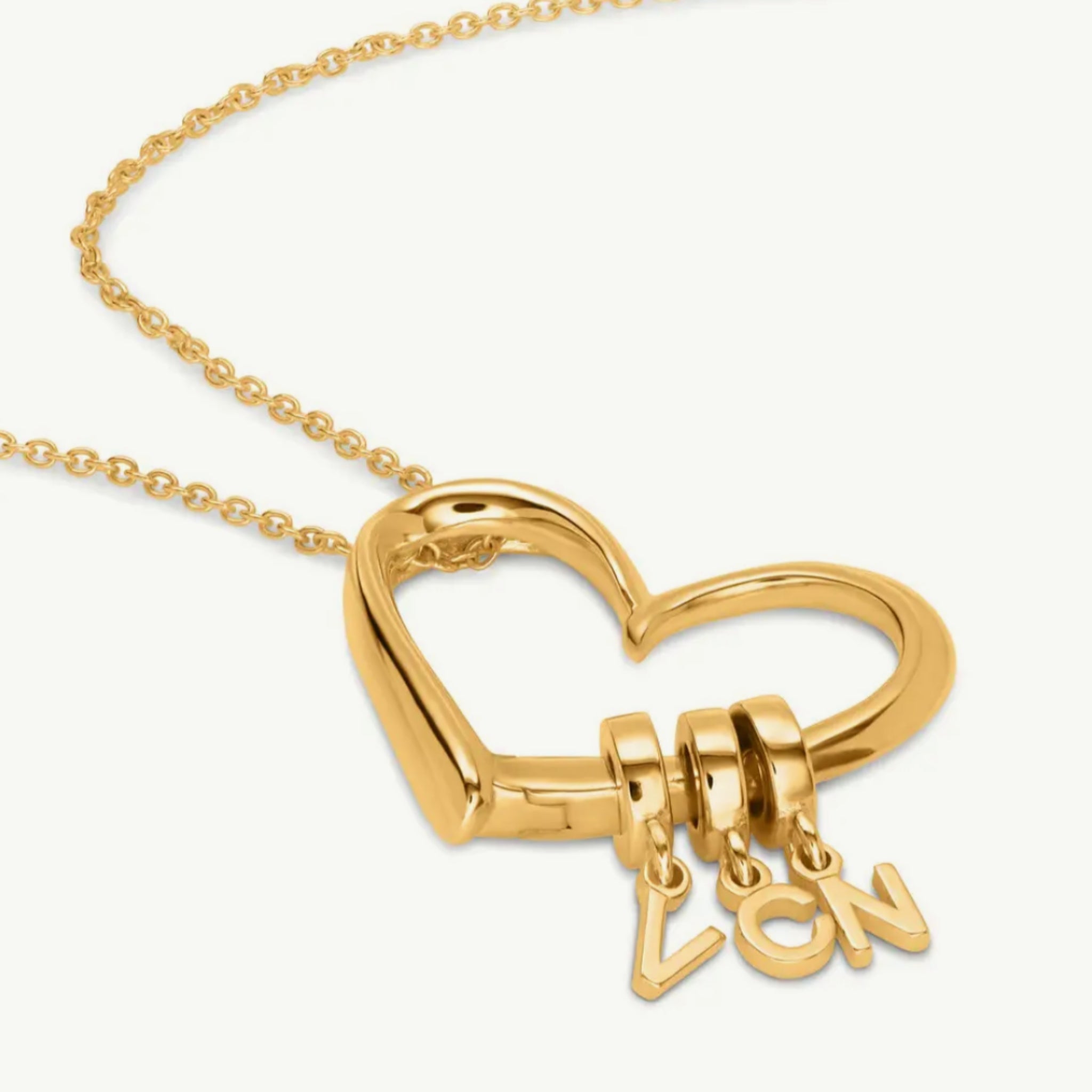 Heart Pendant with Drop Initials