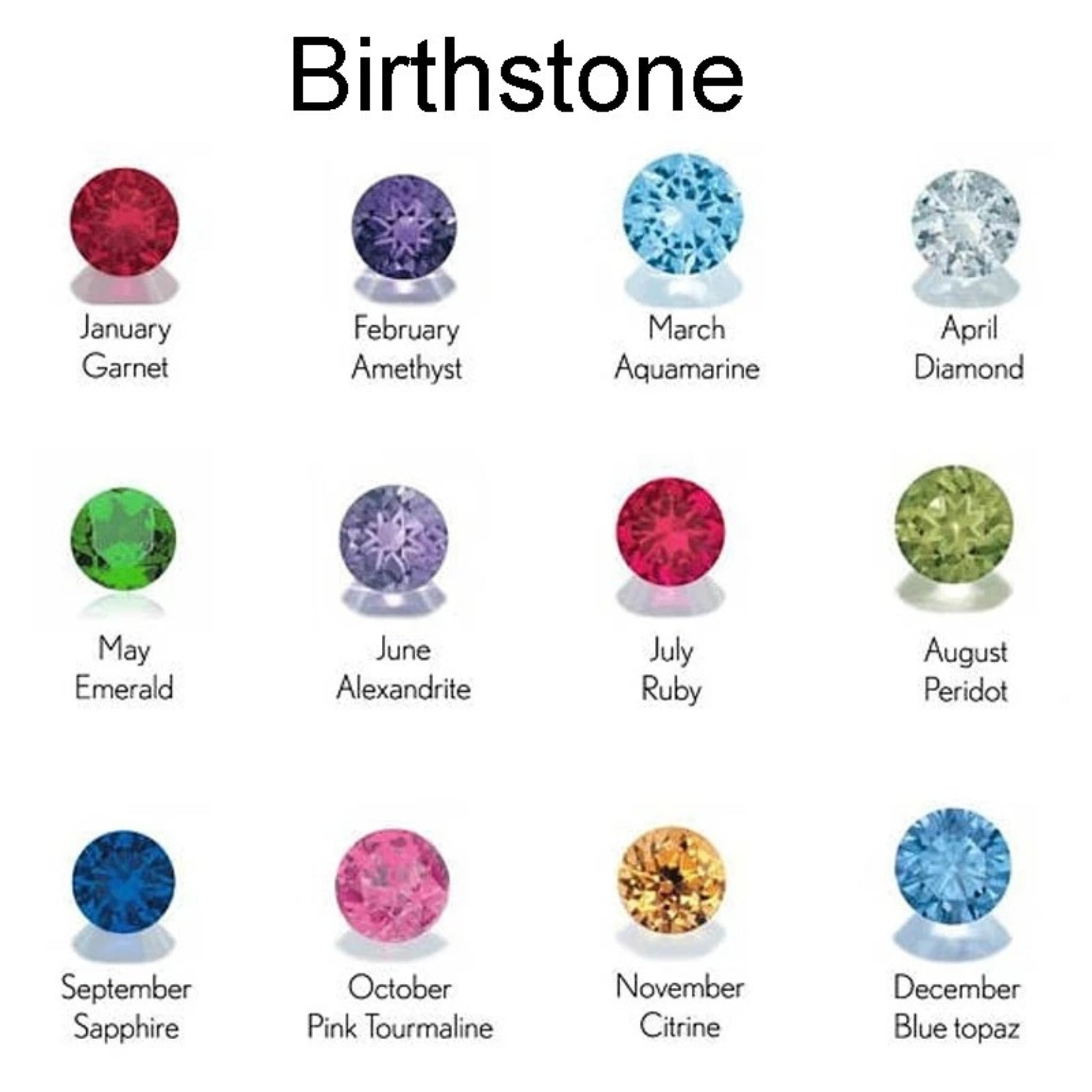 Heart Necklace with Engraved Rings and Birthstone