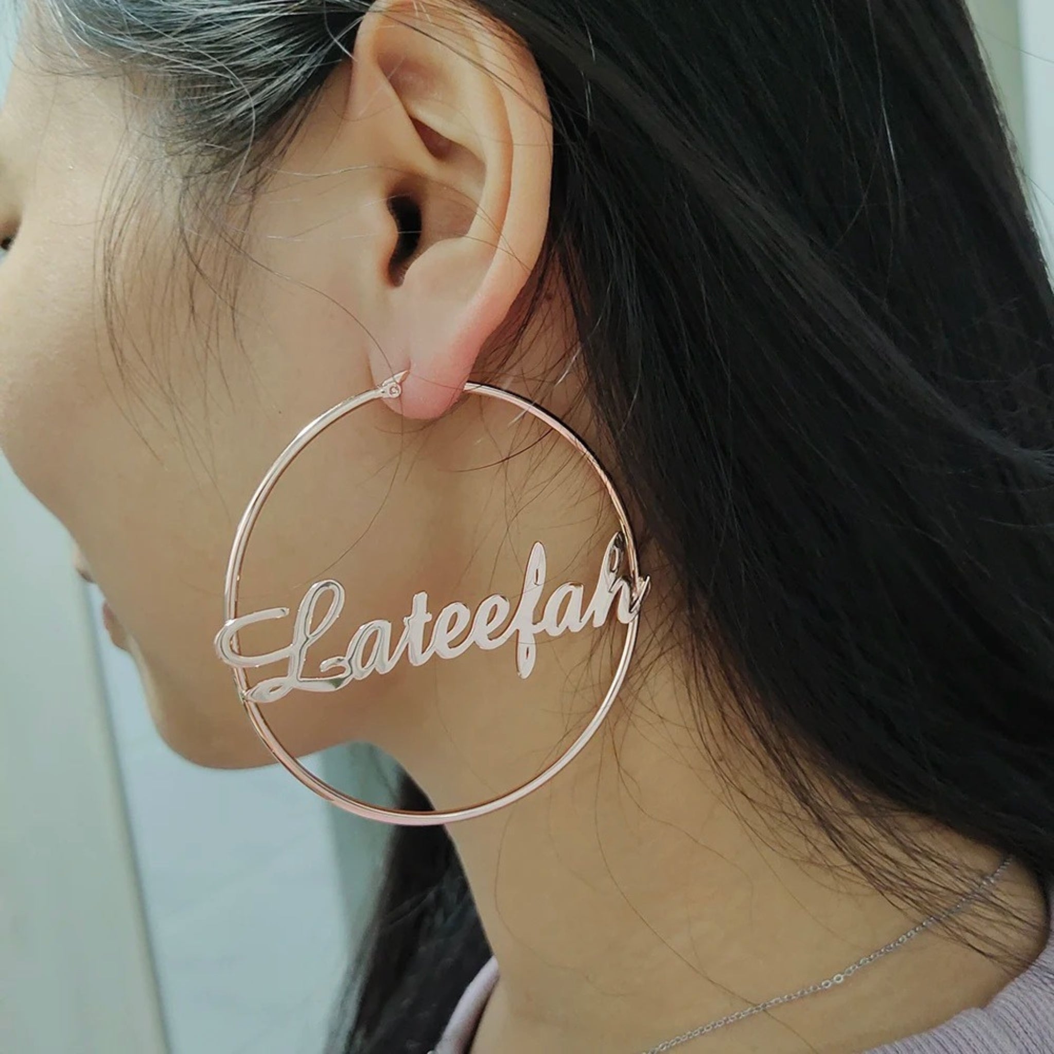 Large Name Hoop Earrings