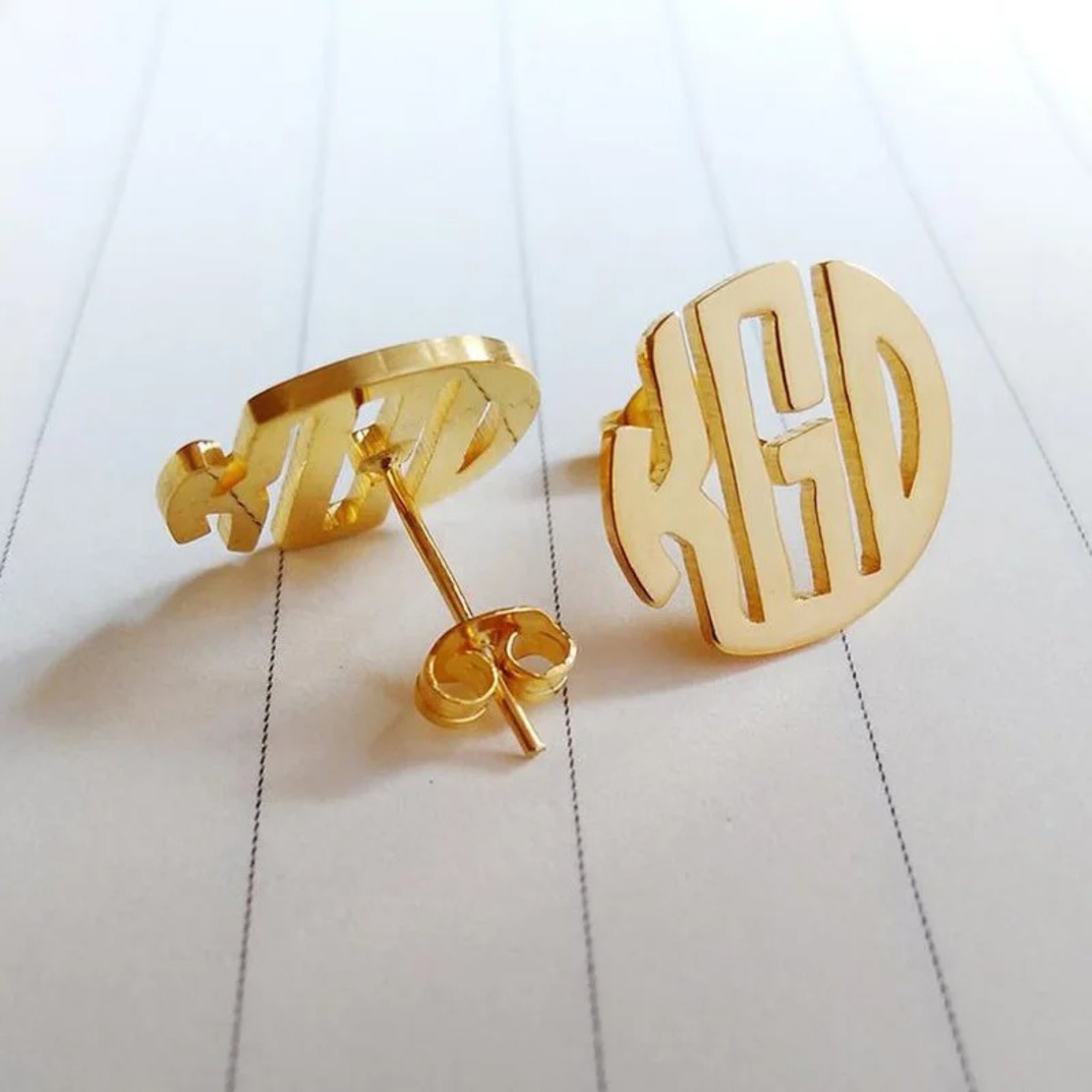 Monogram Stud Earrings