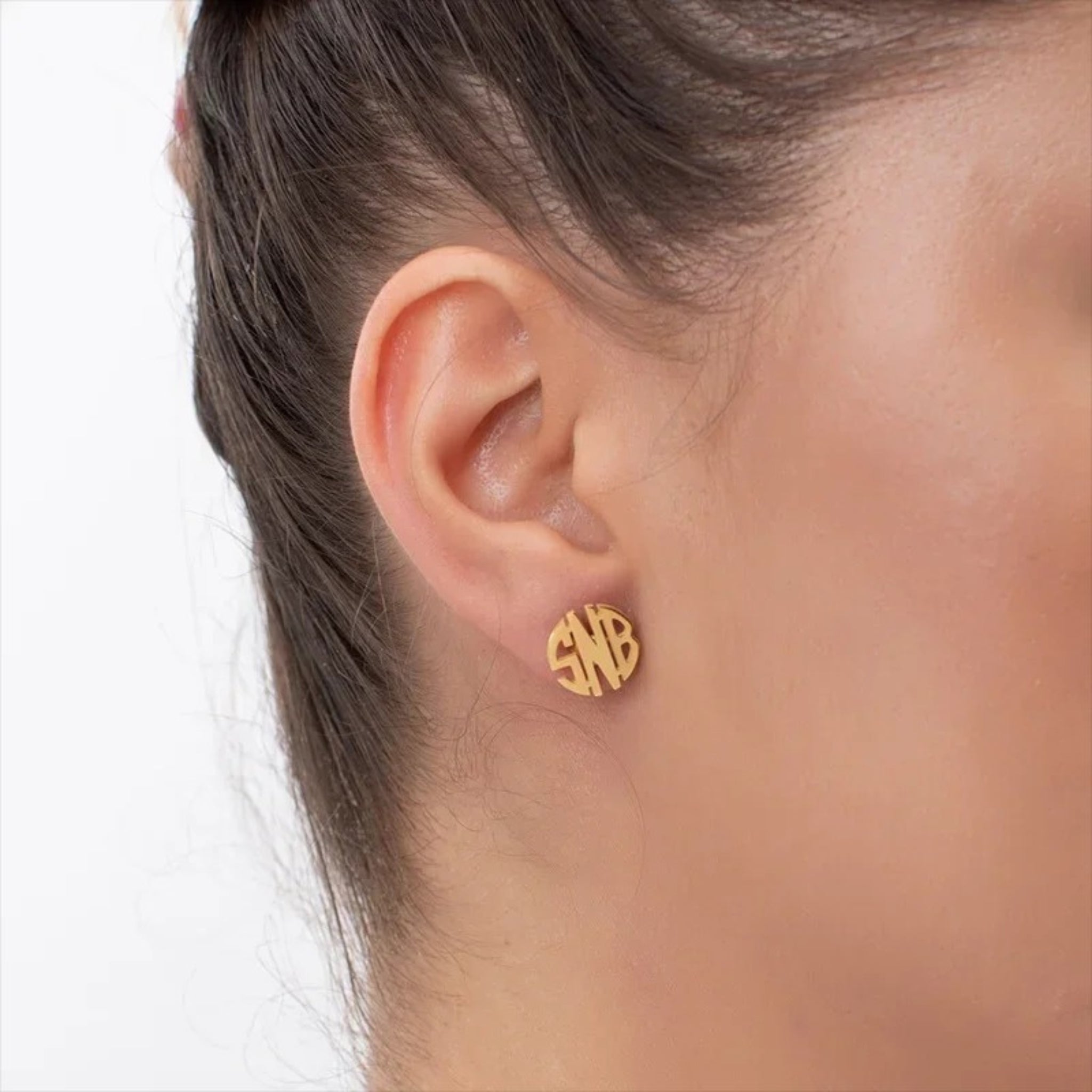 Monogram Stud Earrings