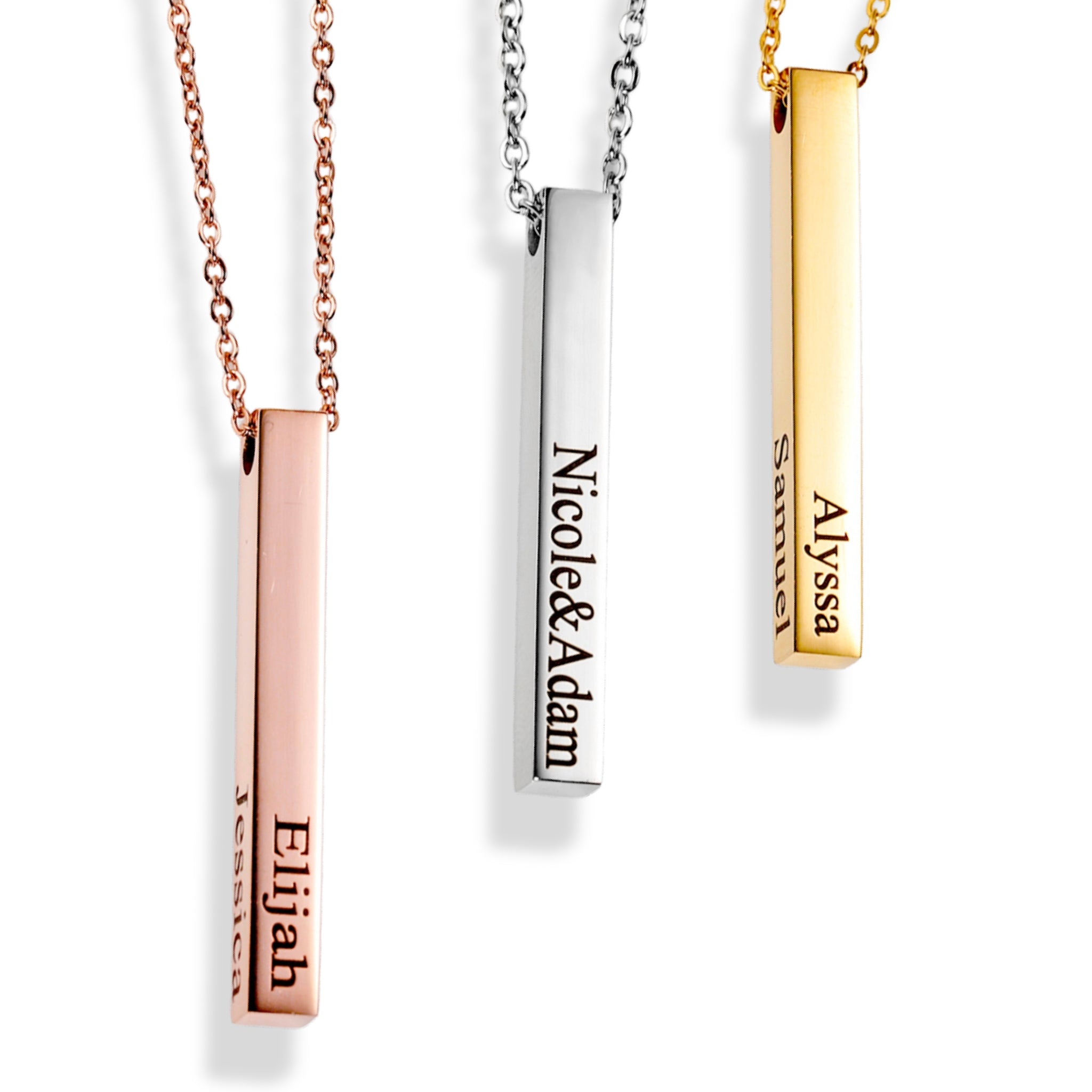 Engraved Name Bar Pendant