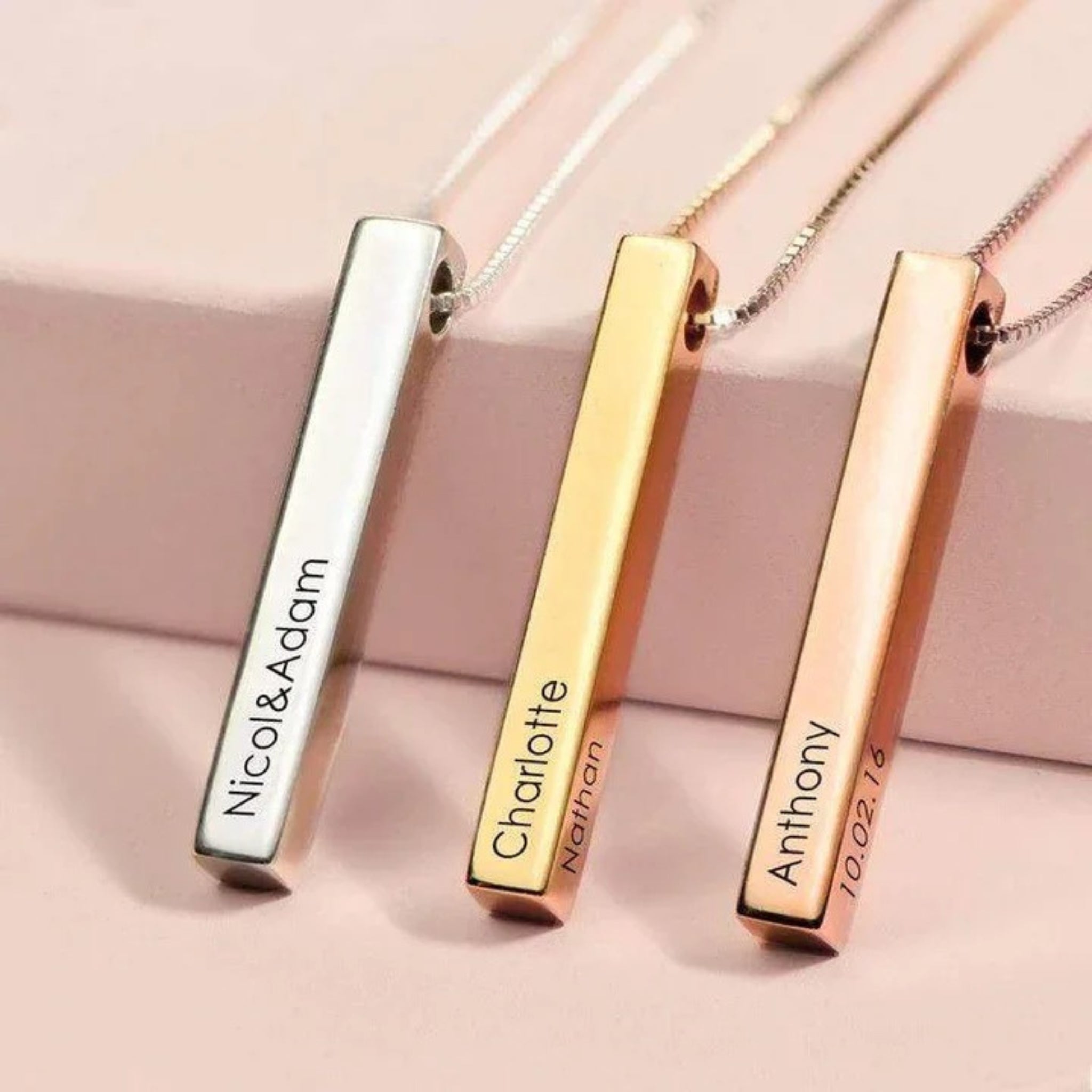 Engraved Name Bar Pendant