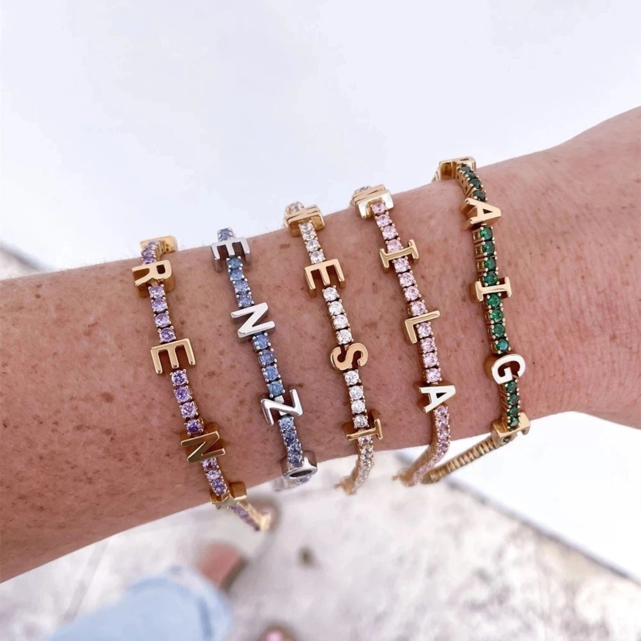 Sparkling Tennis Bracelet with Name