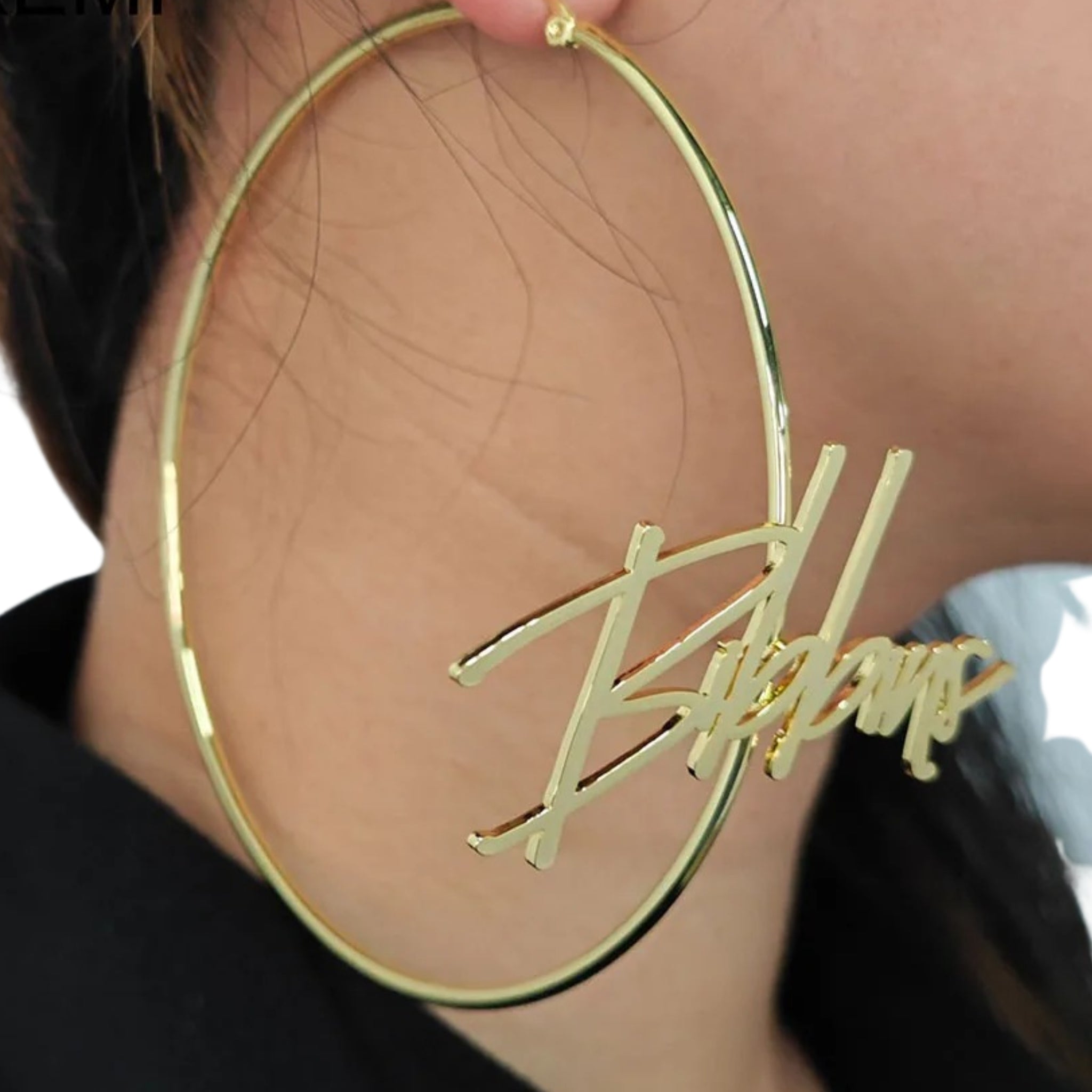 Oversized Name Hoop Earrings