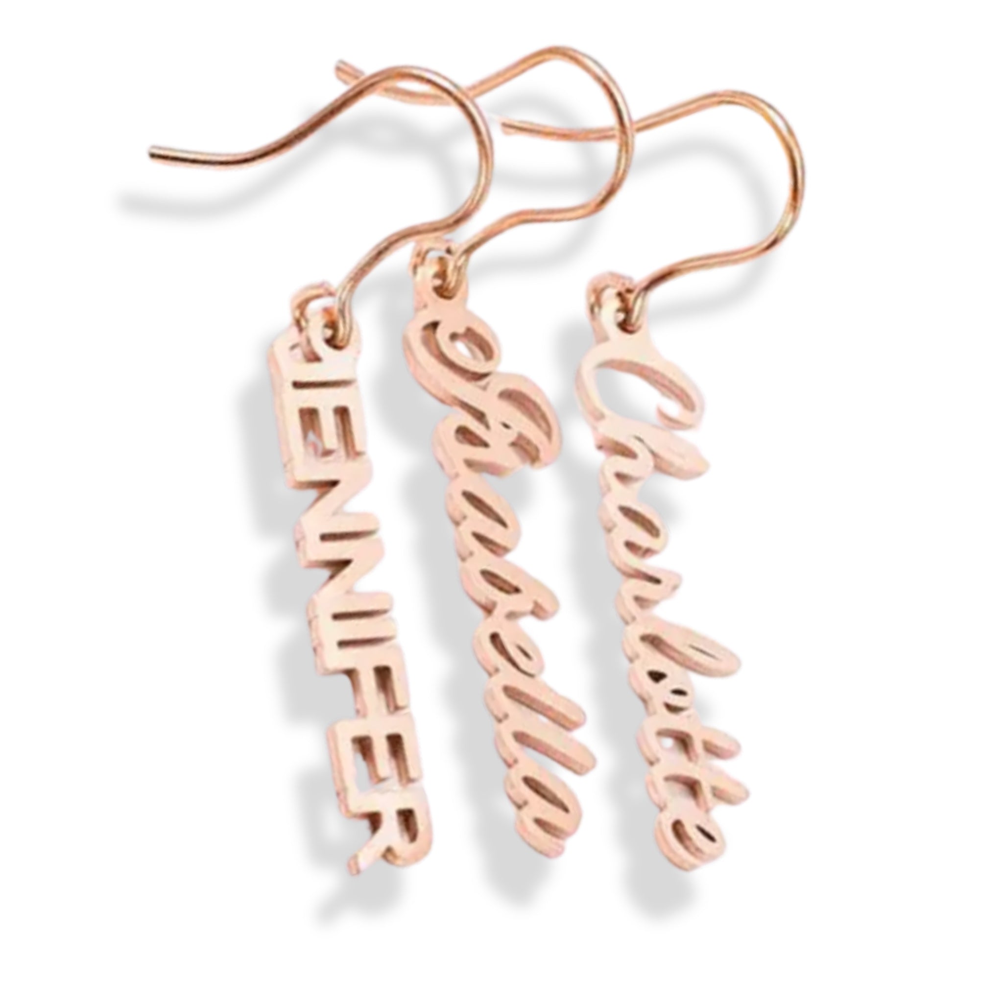 Vertical Name Drop Earrings