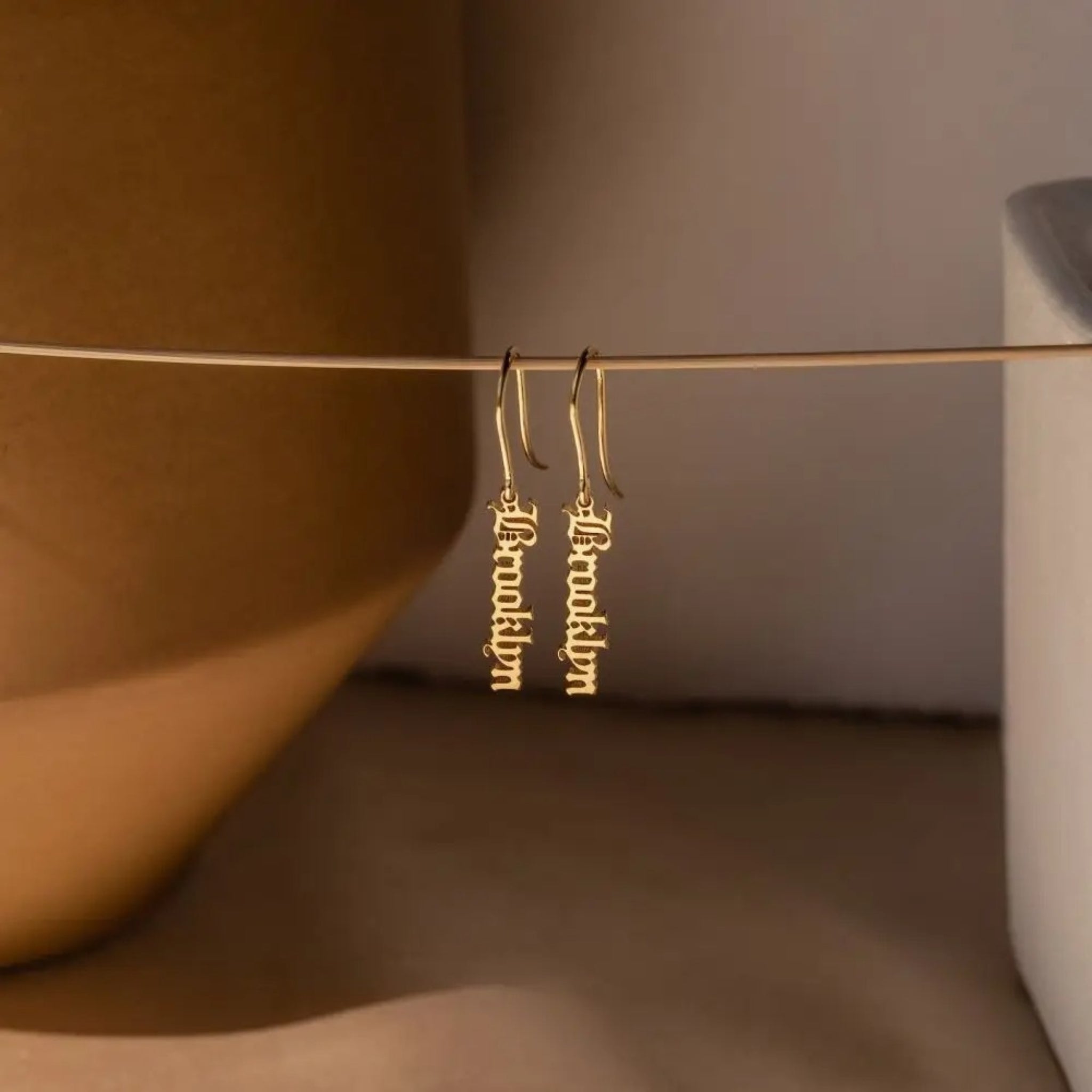 Vertical Name Drop Earrings