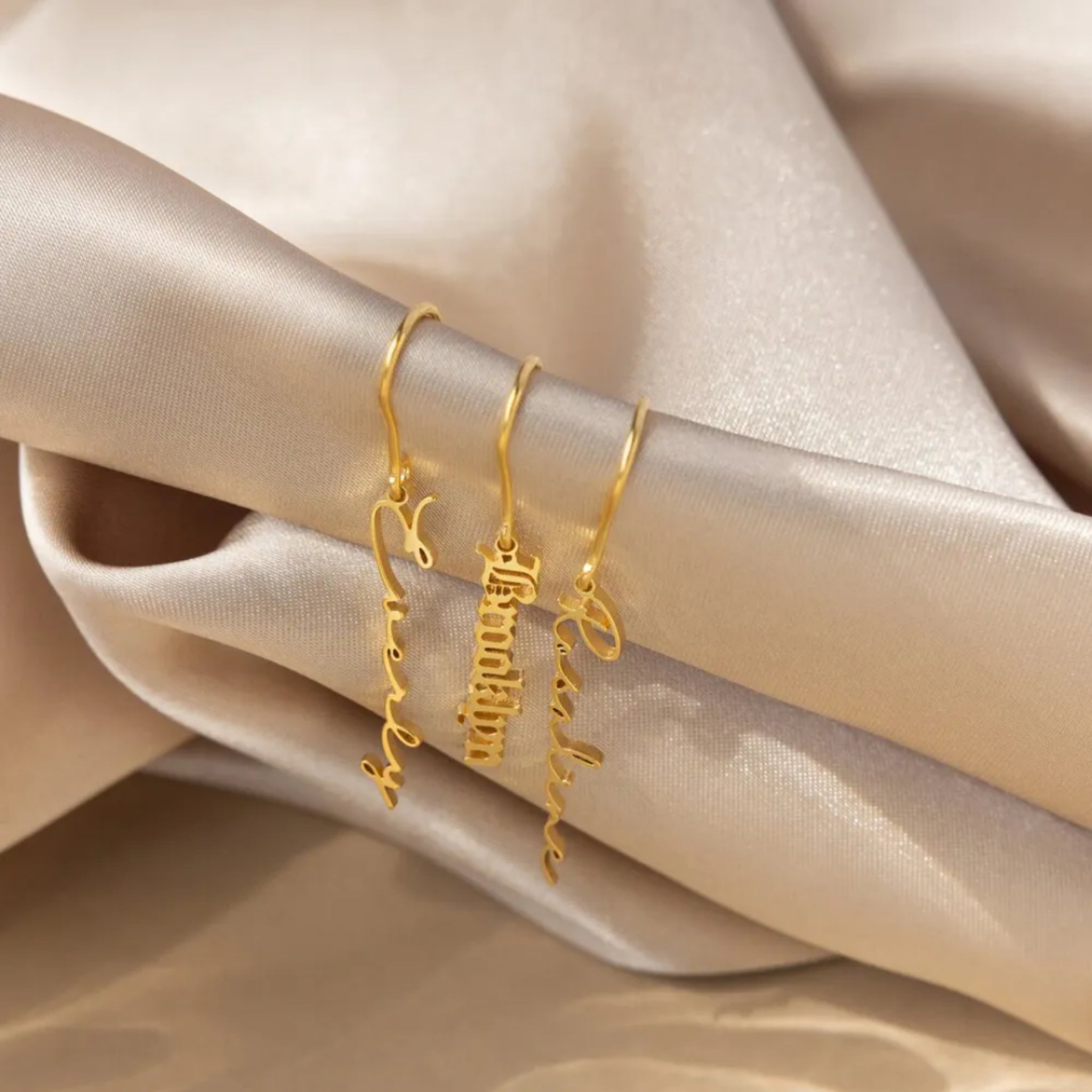 Vertical Name Drop Earrings