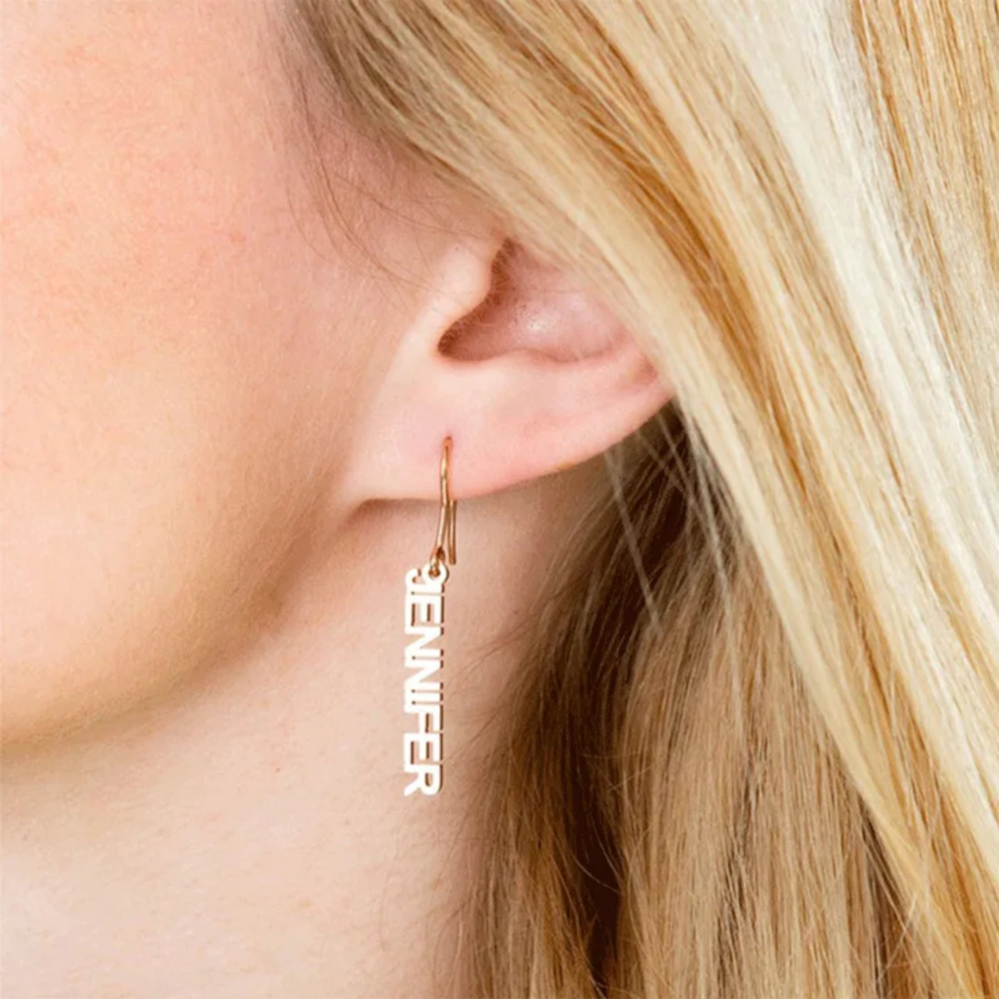 Vertical Name Drop Earrings