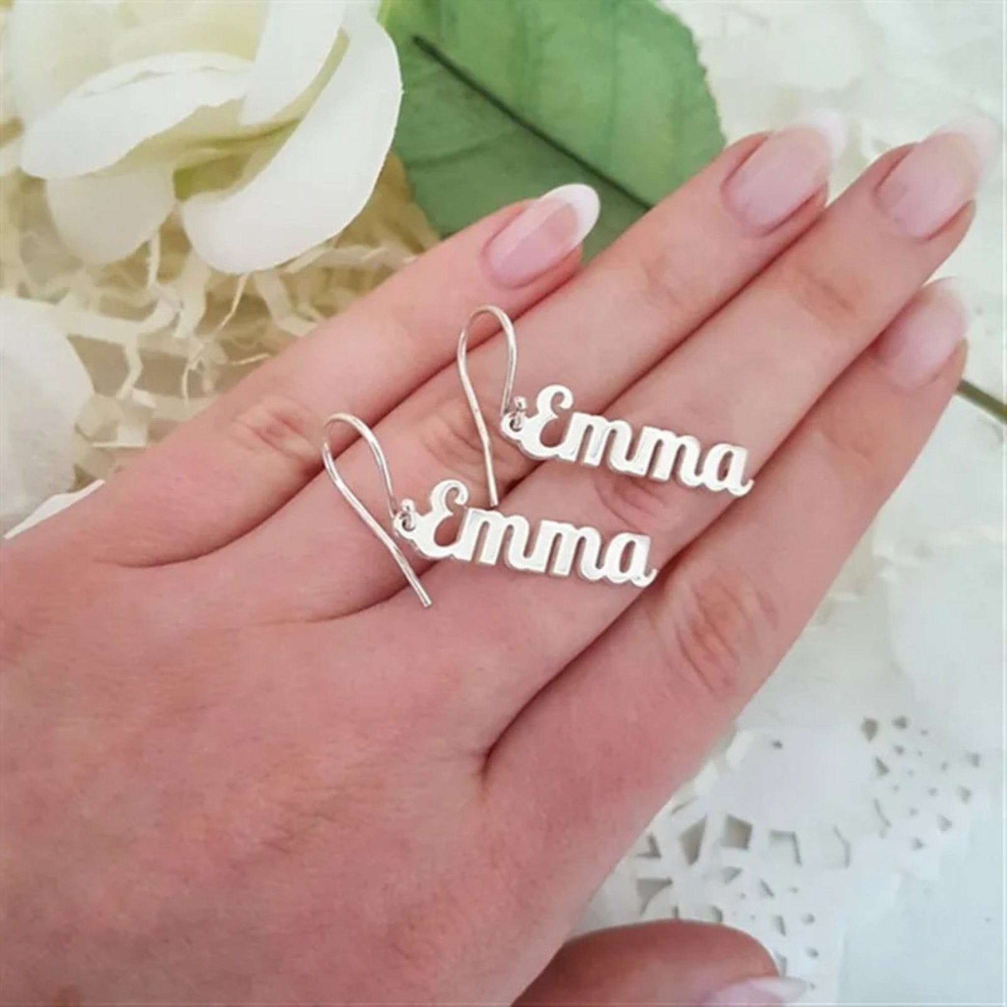 Vertical Name Drop Earrings