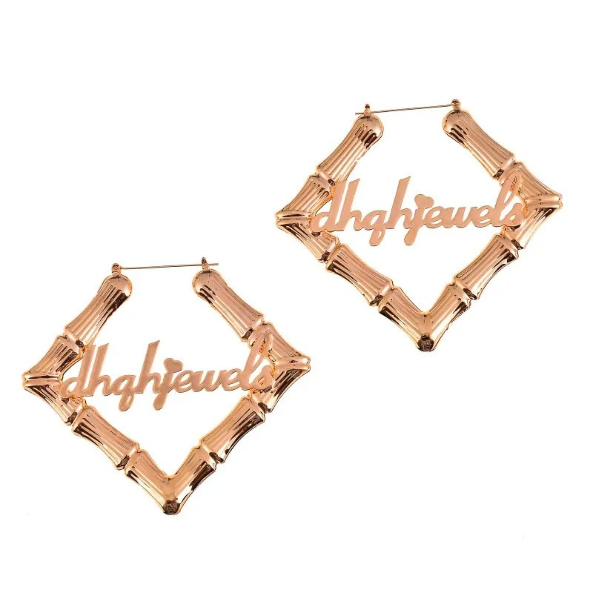 Square Bamboo Name Hoops