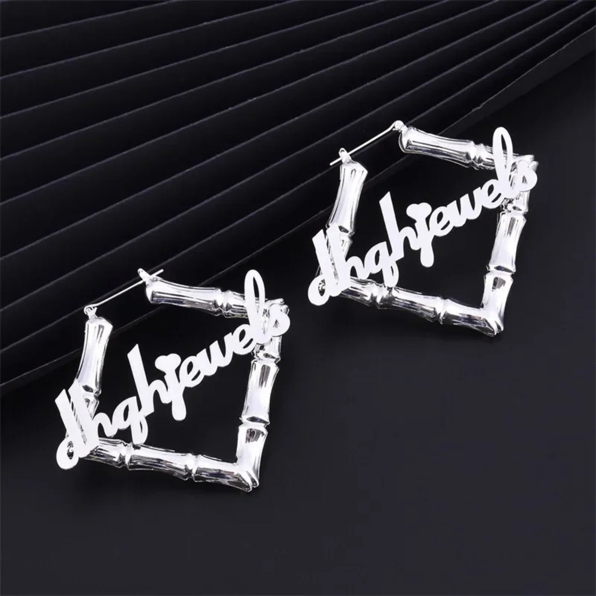 Square Bamboo Name Hoops