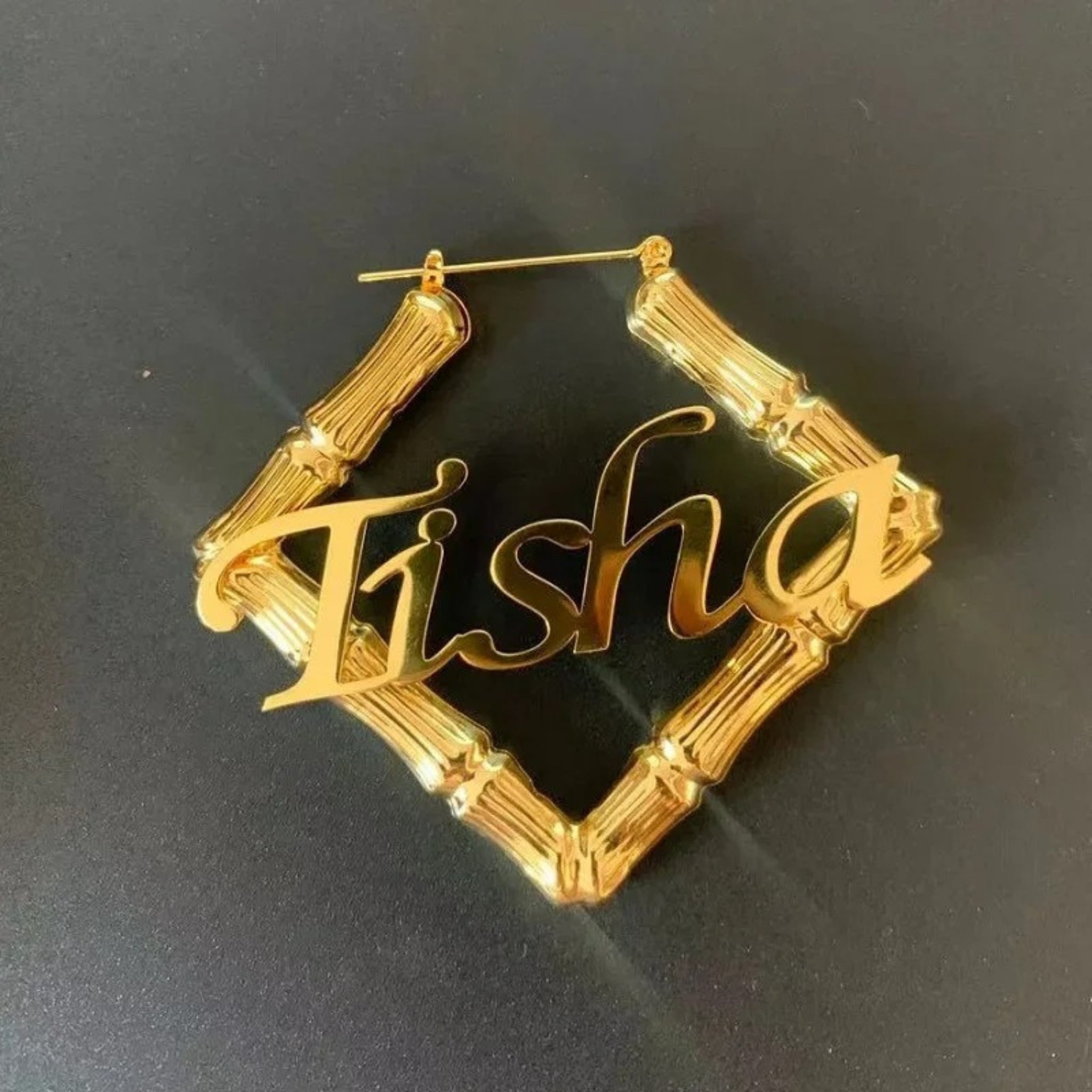 Square Bamboo Name Hoops