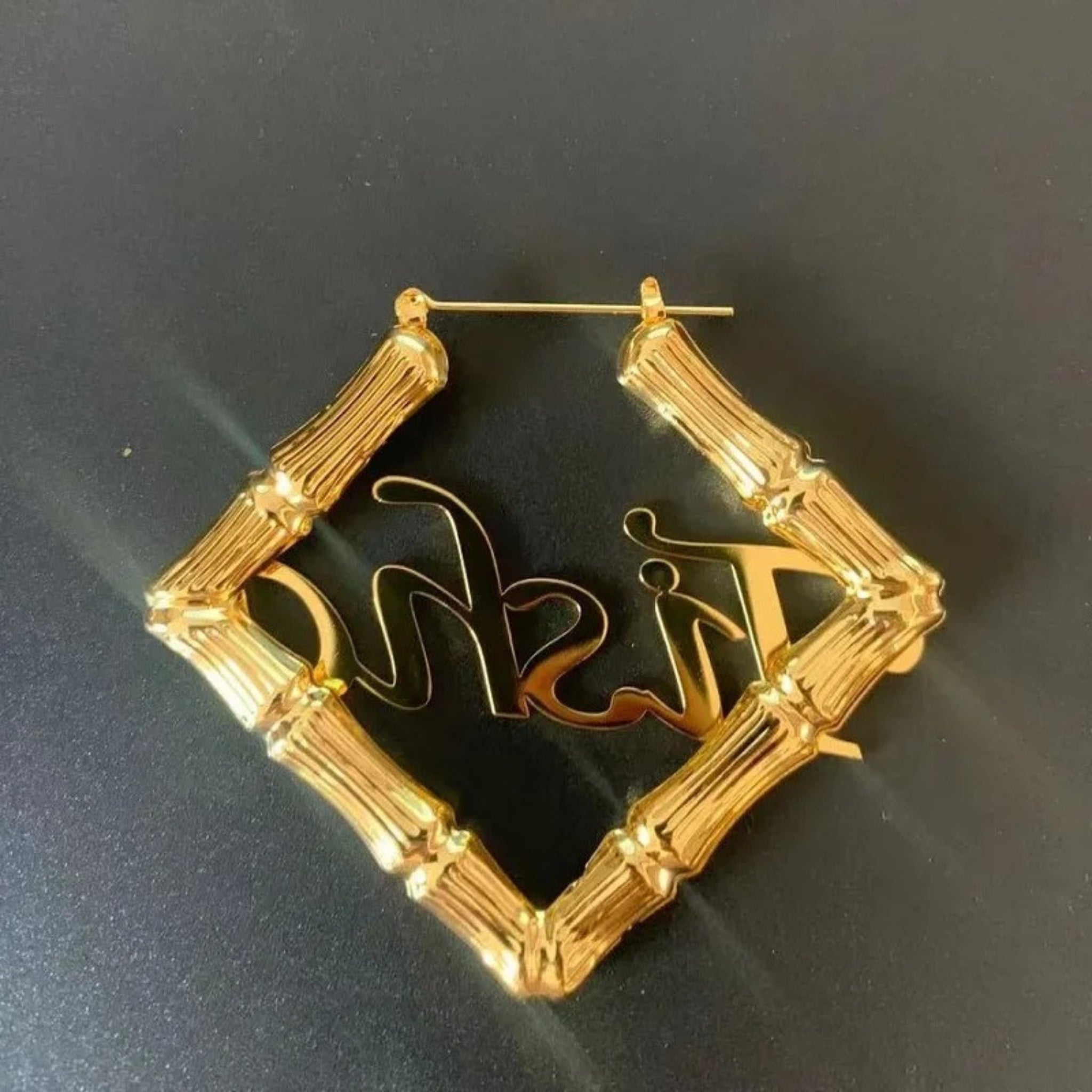 Square Bamboo Name Hoops