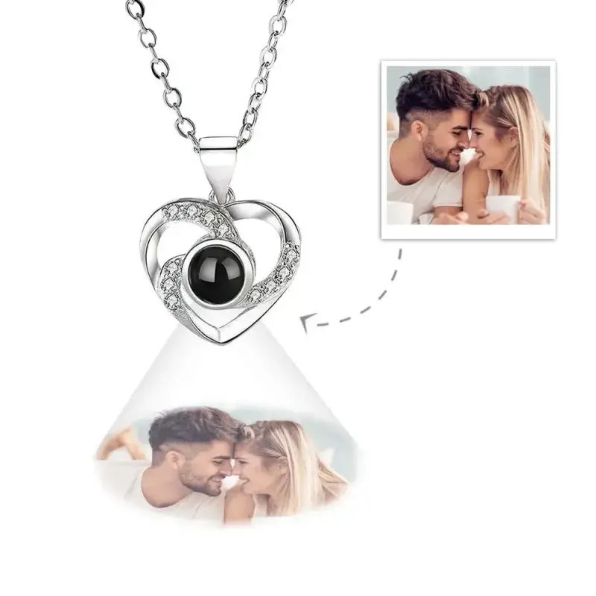 Heart Necklace with Secret Photo