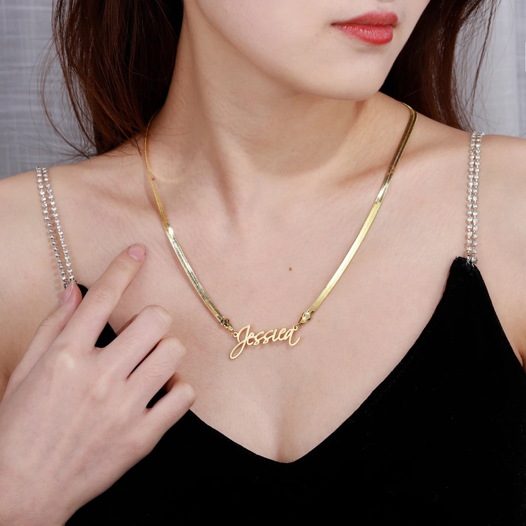 Name Pendant on Snake Chain
