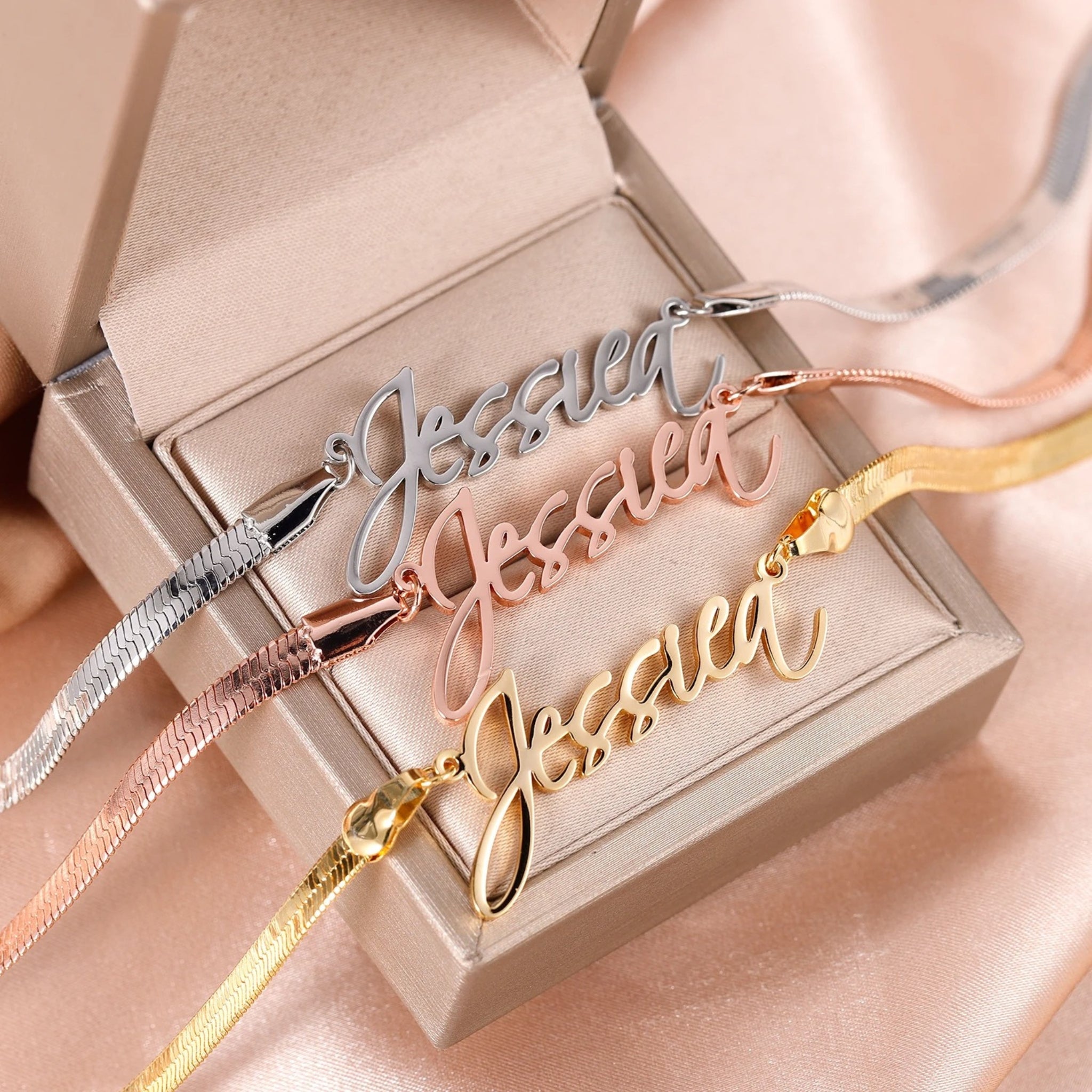 Name Pendant on Snake Chain