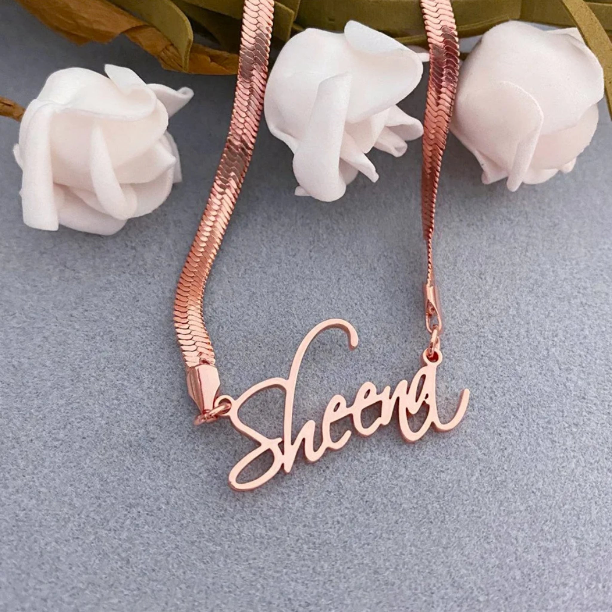 Name Pendant on Snake Chain