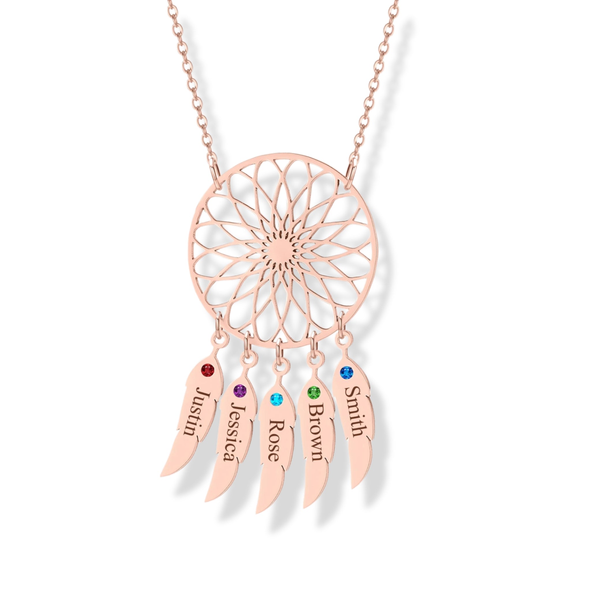Dreamcatcher Name and Birthstone Pendant