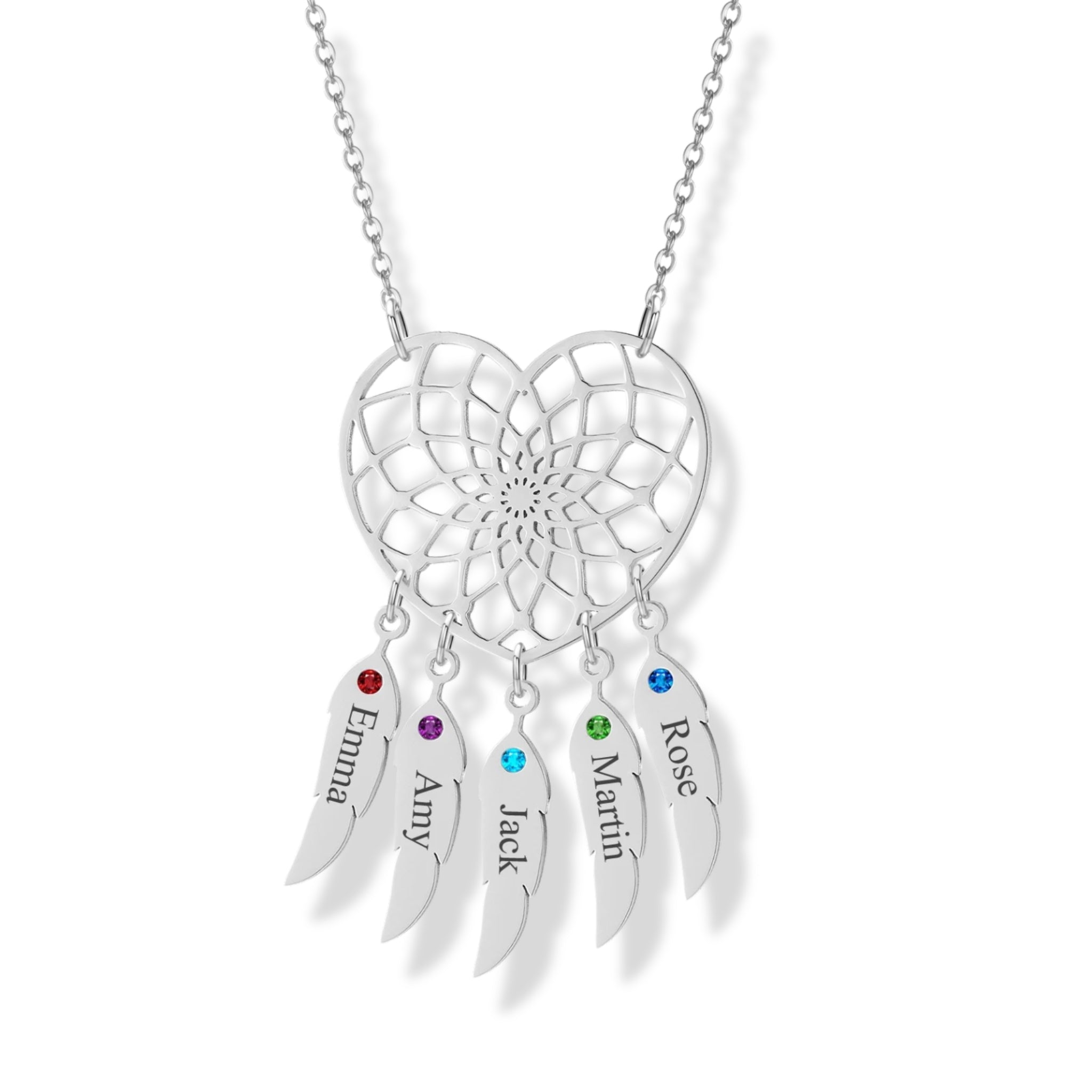 Dreamcatcher Name and Birthstone Pendant