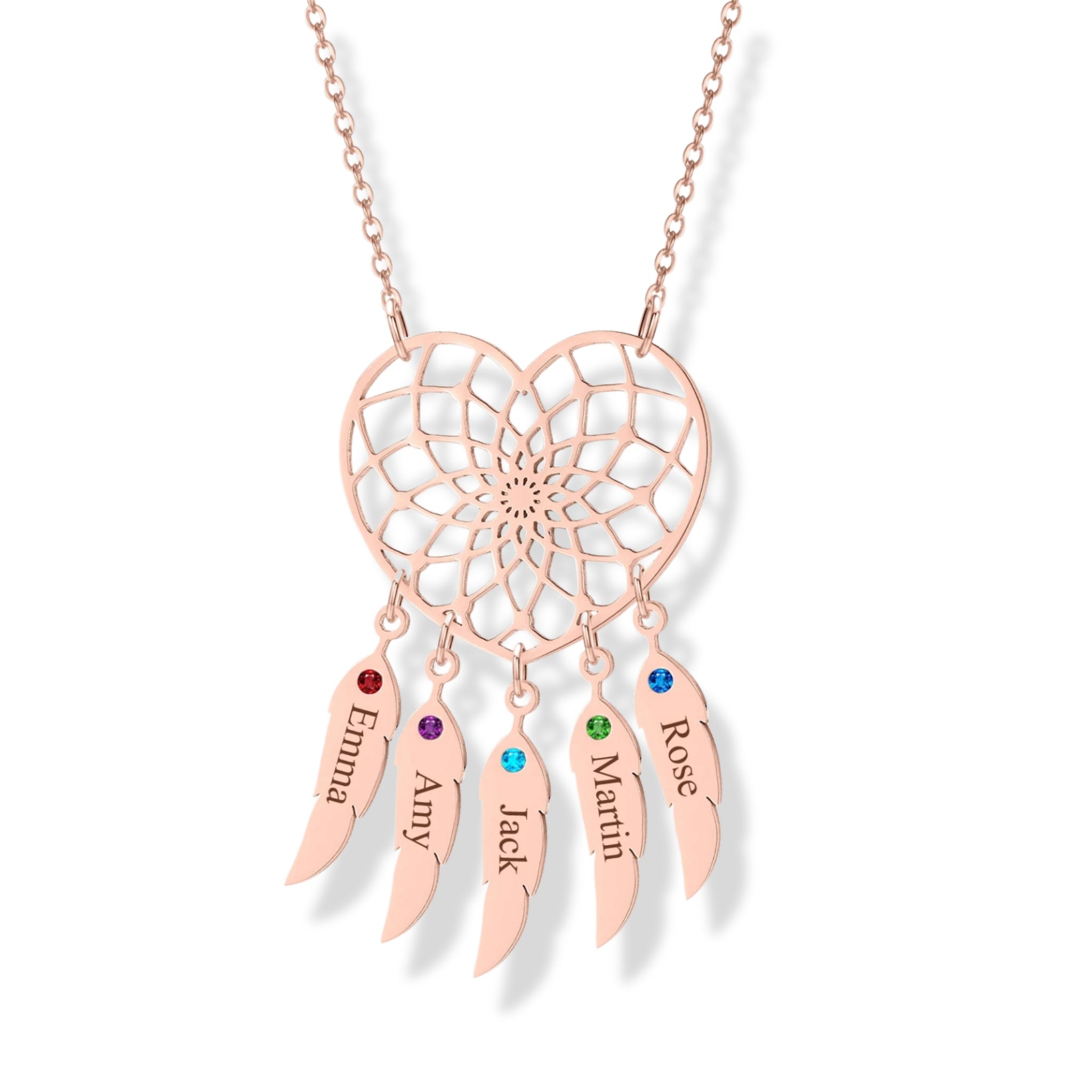 Dreamcatcher Name and Birthstone Pendant