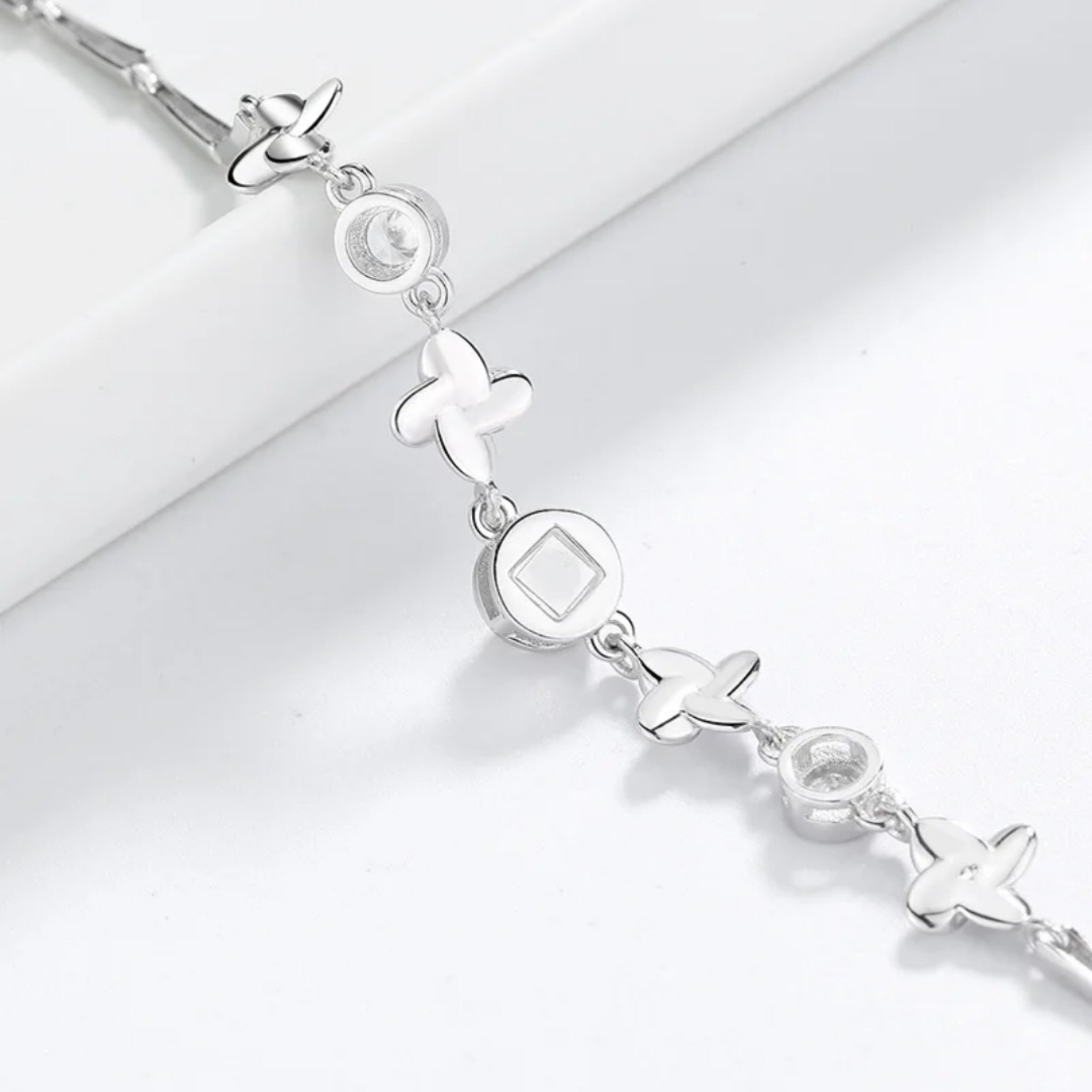 Floral 925 Bracelet with Hidden Photo