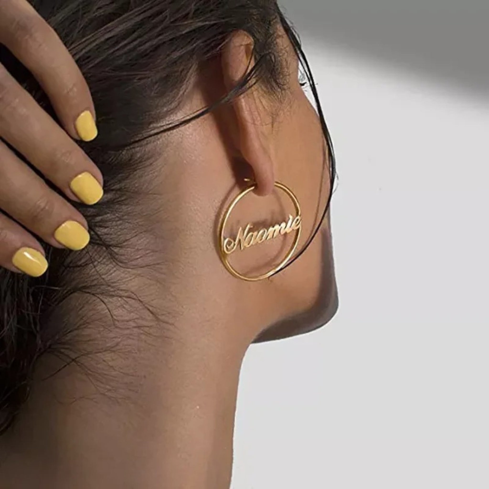 Large Name Hoop Earrings