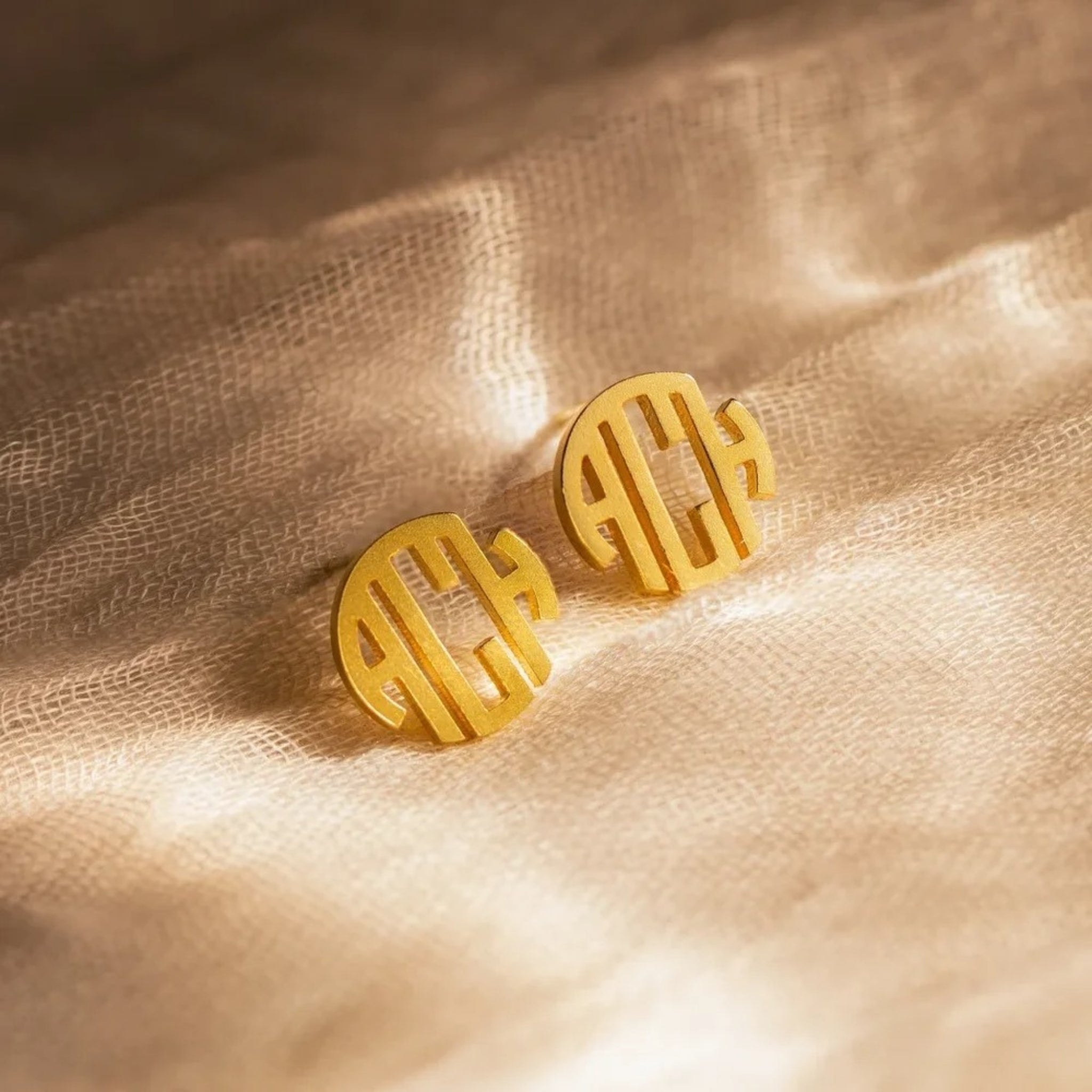 Monogram Stud Earrings