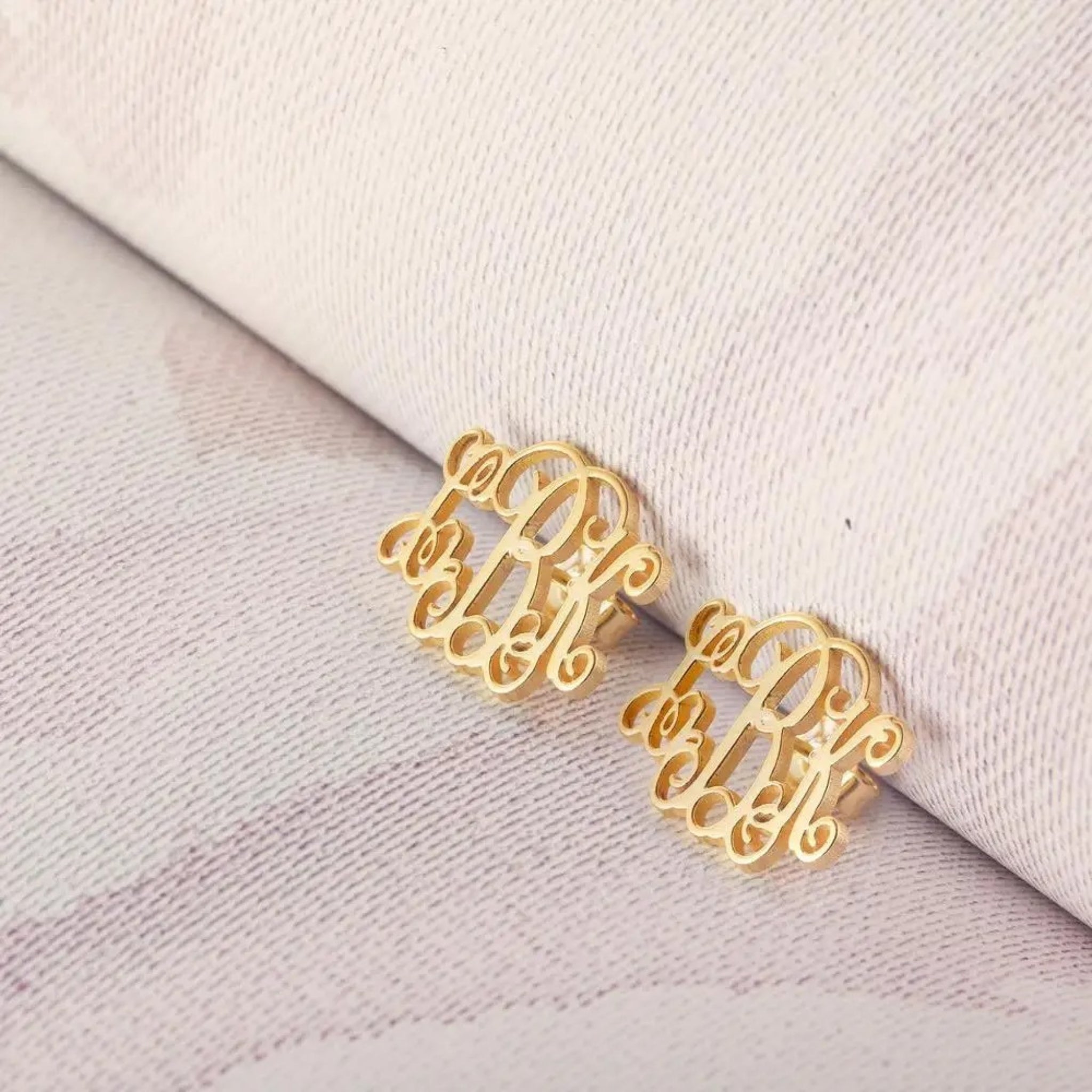 Monogram Stud Earrings
