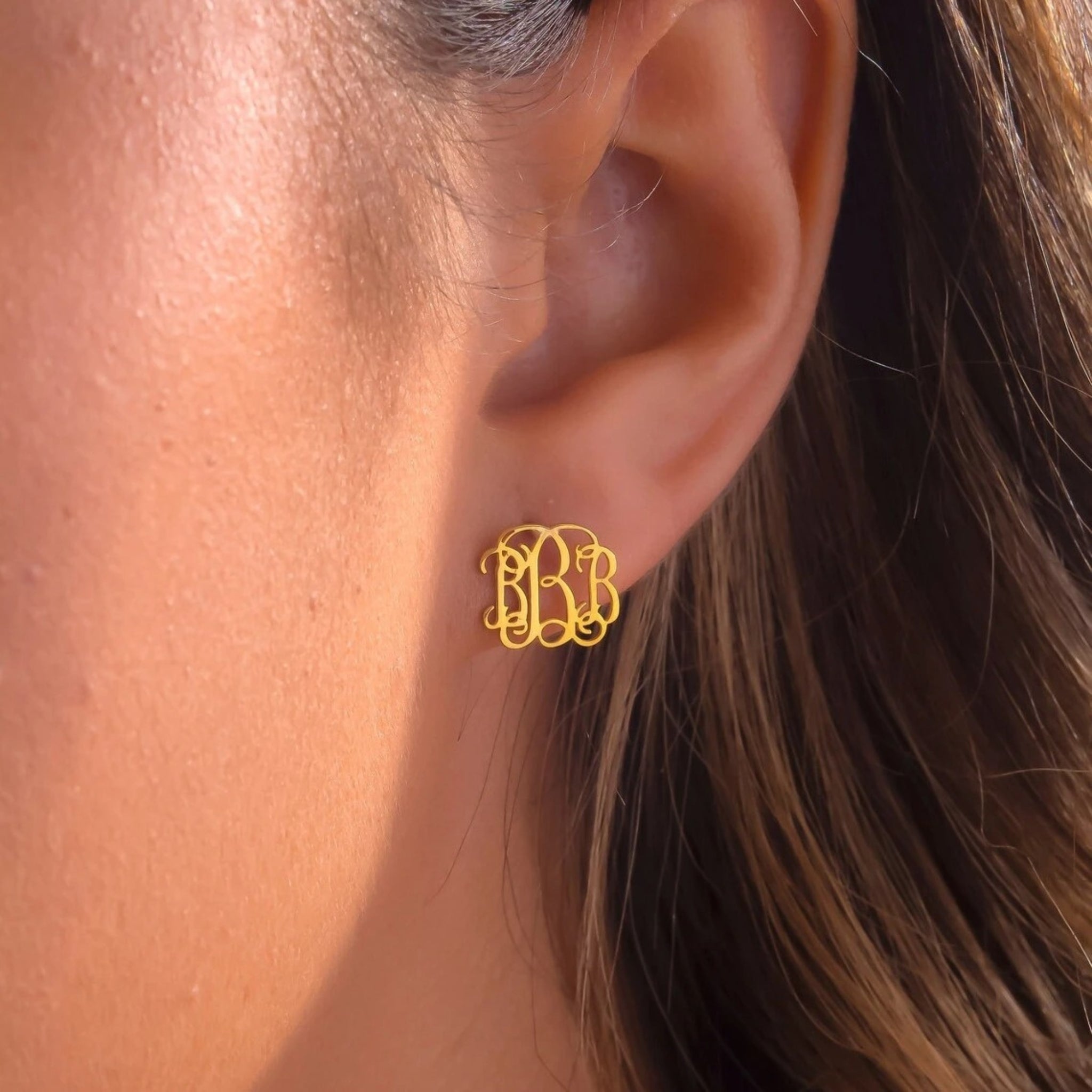 Monogram Stud Earrings