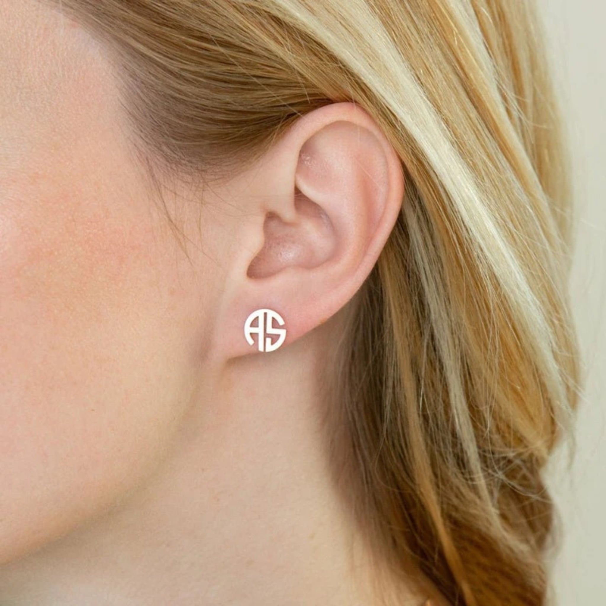 Monogram Stud Earrings