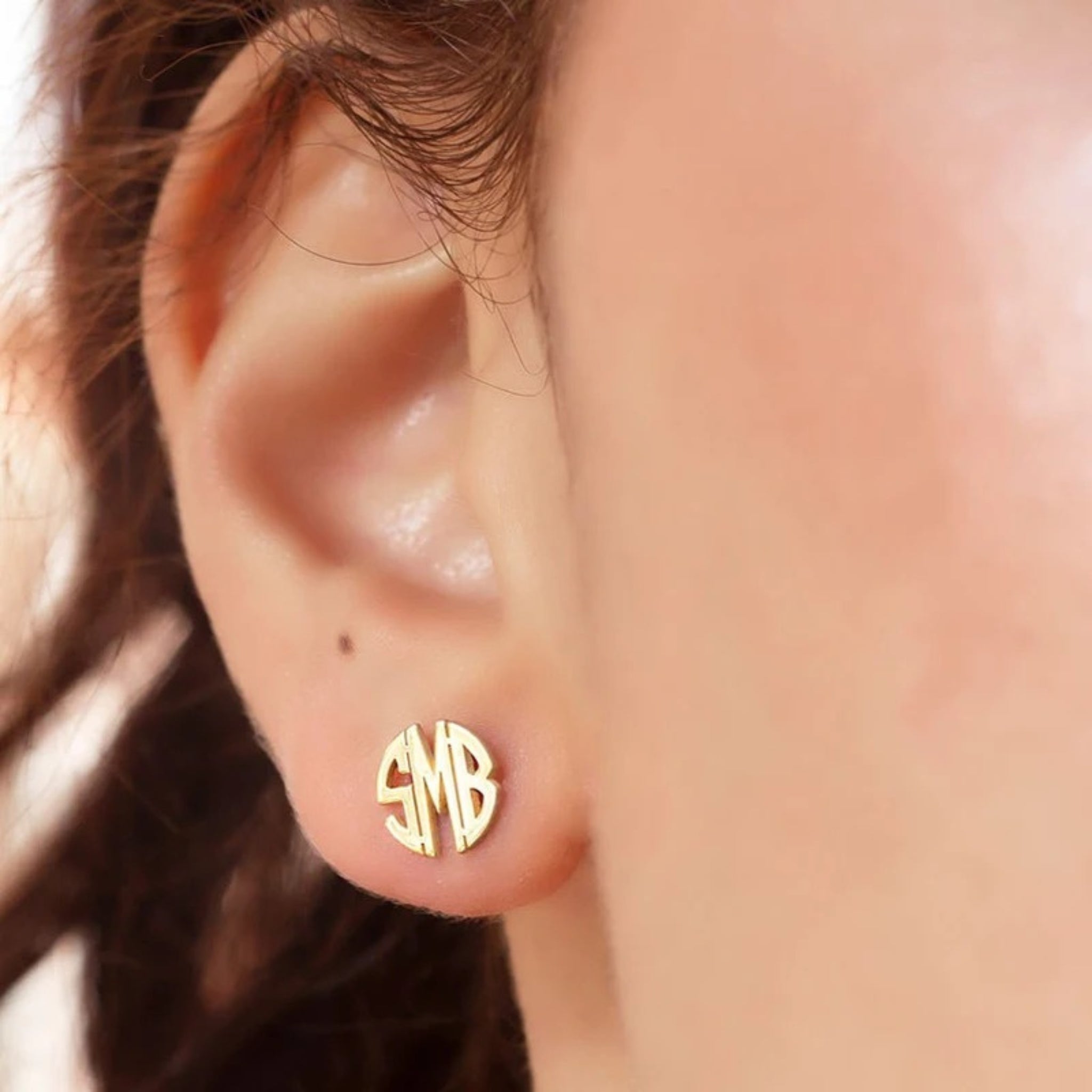 Monogram Stud Earrings