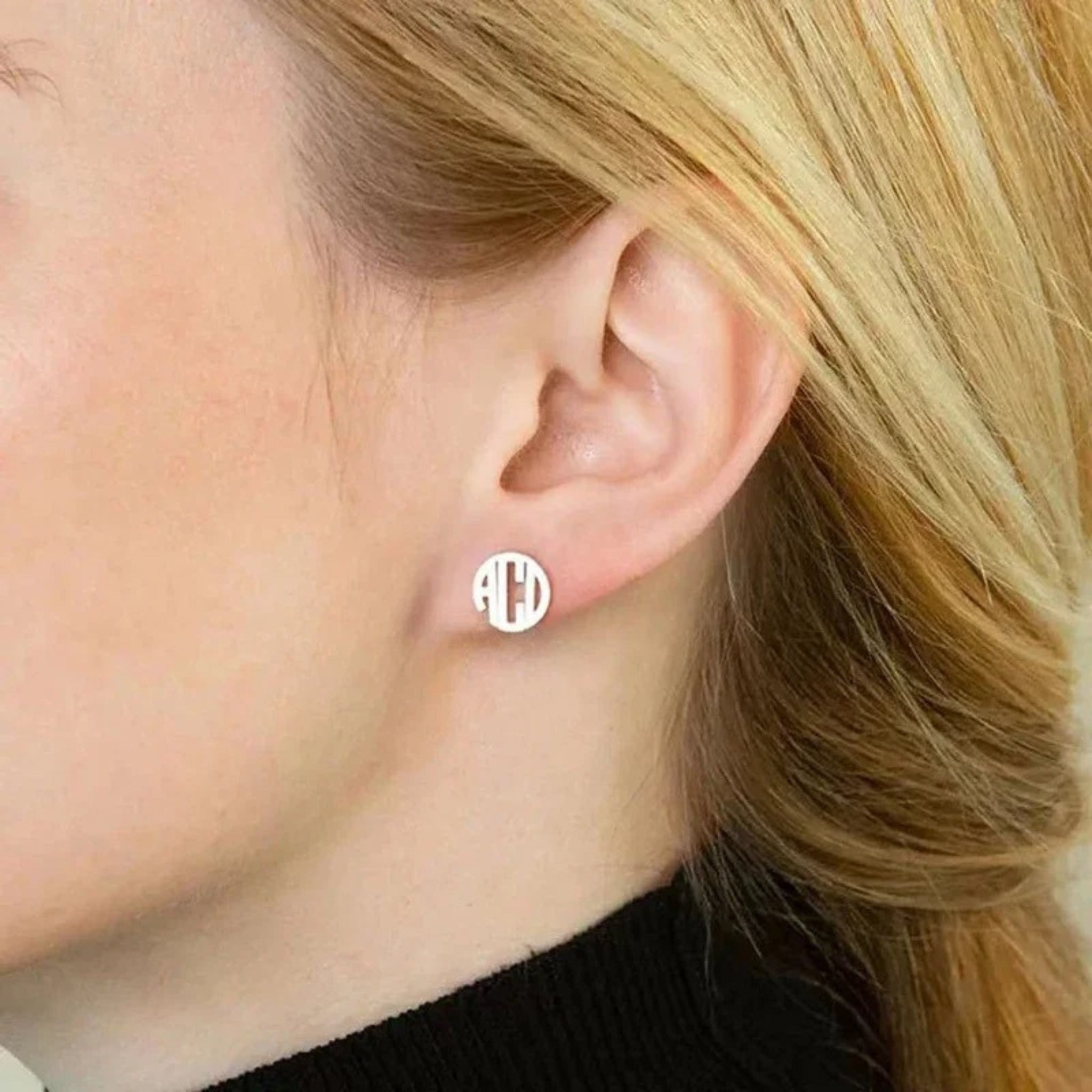 Monogram Stud Earrings
