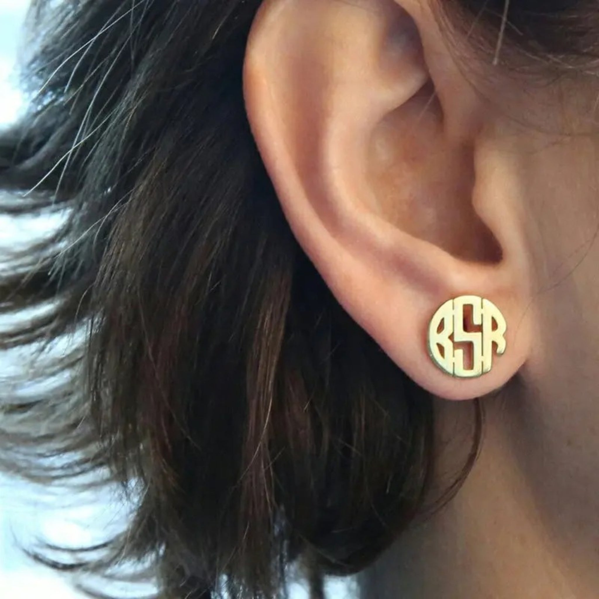 Monogram Stud Earrings