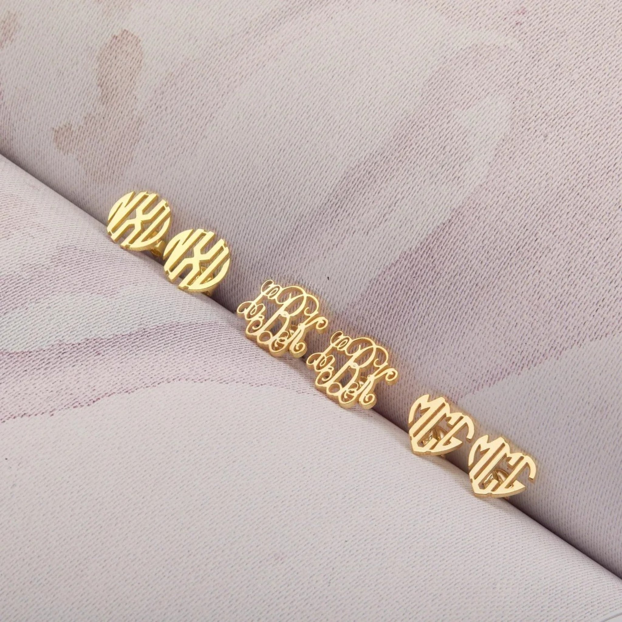 Monogram Stud Earrings