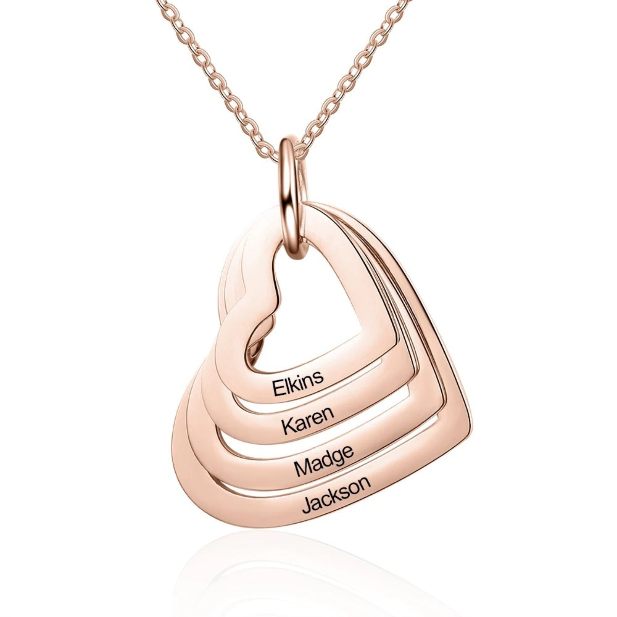 Layered Heart Pendant Name Necklace