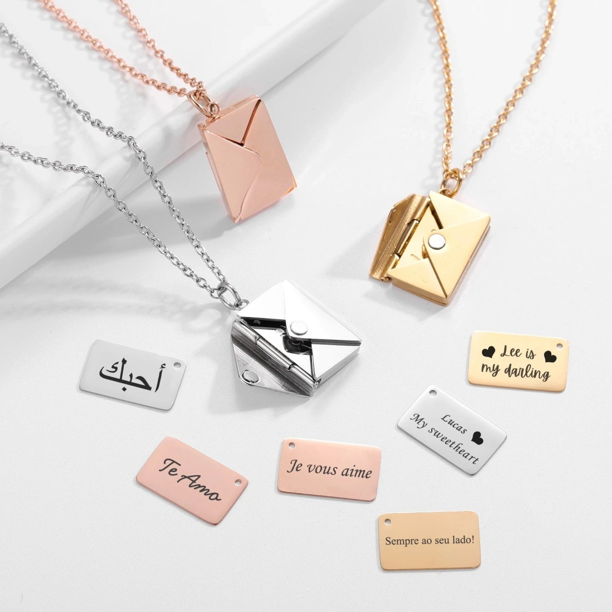 Memory Envelope Charm Necklace