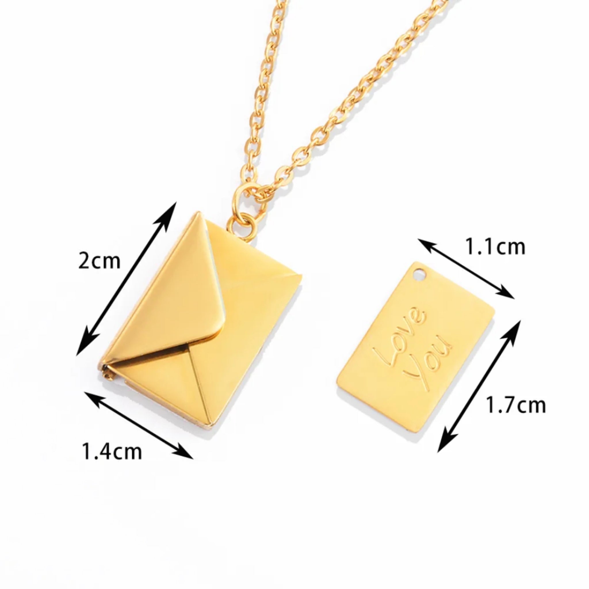 Memory Envelope Charm Necklace