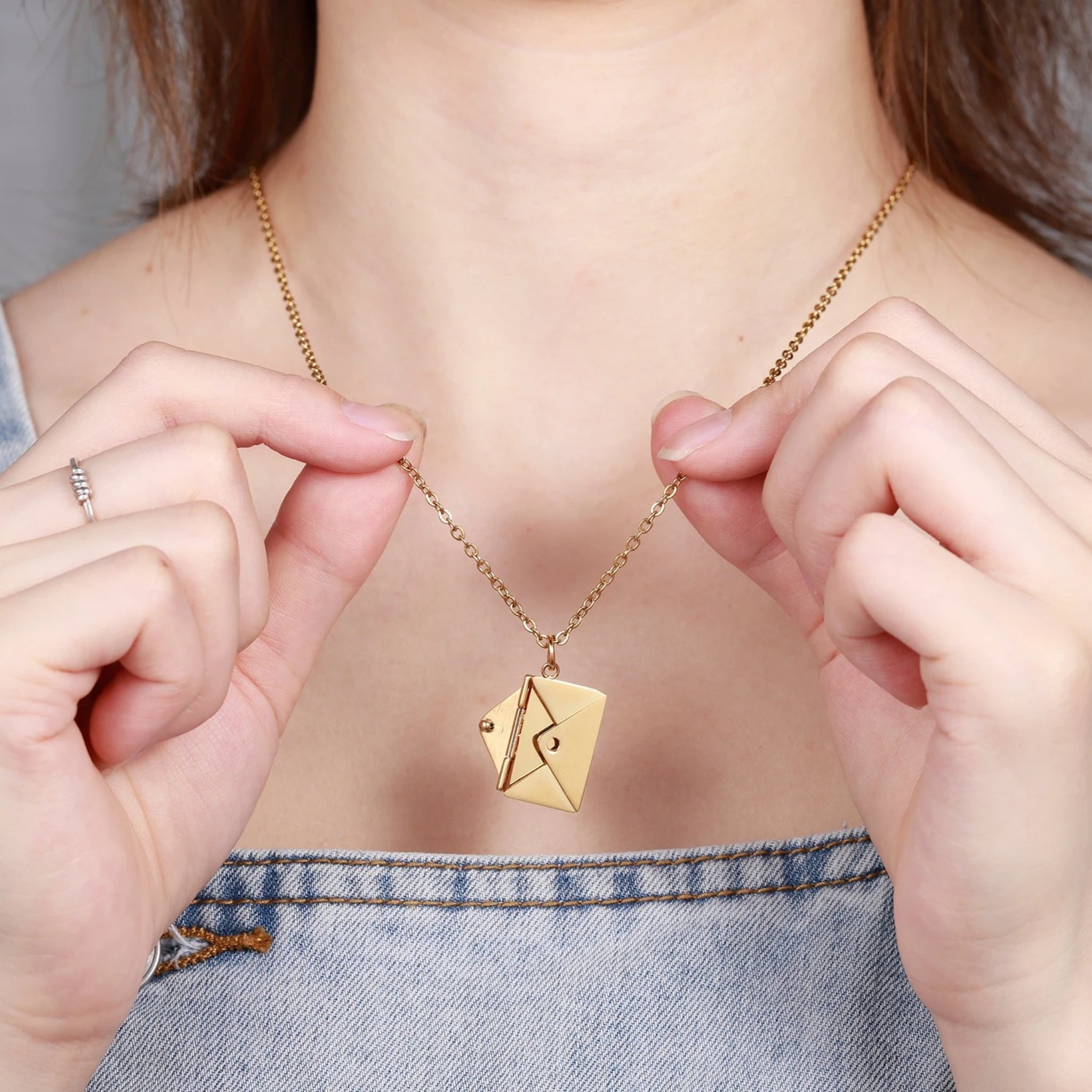 Memory Envelope Charm Necklace