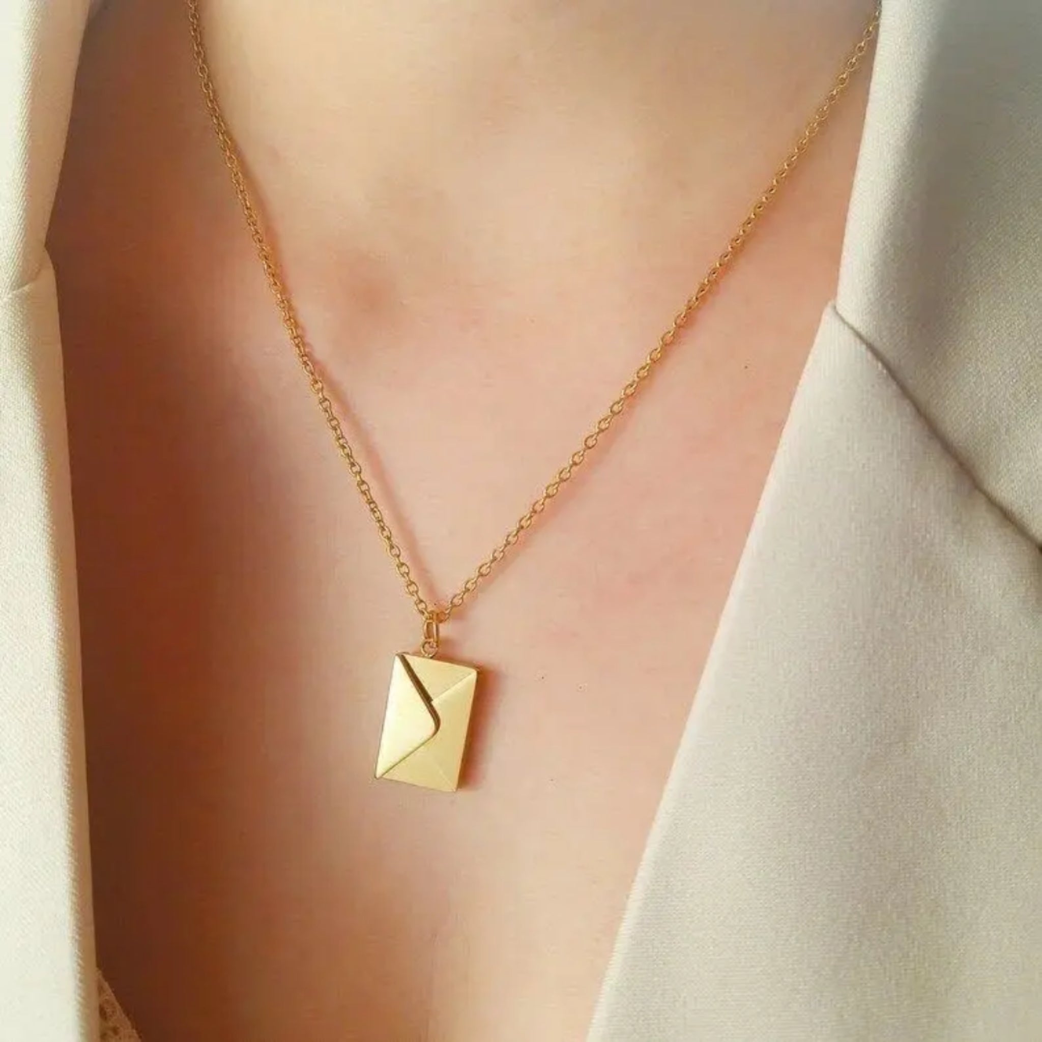 Memory Envelope Charm Necklace