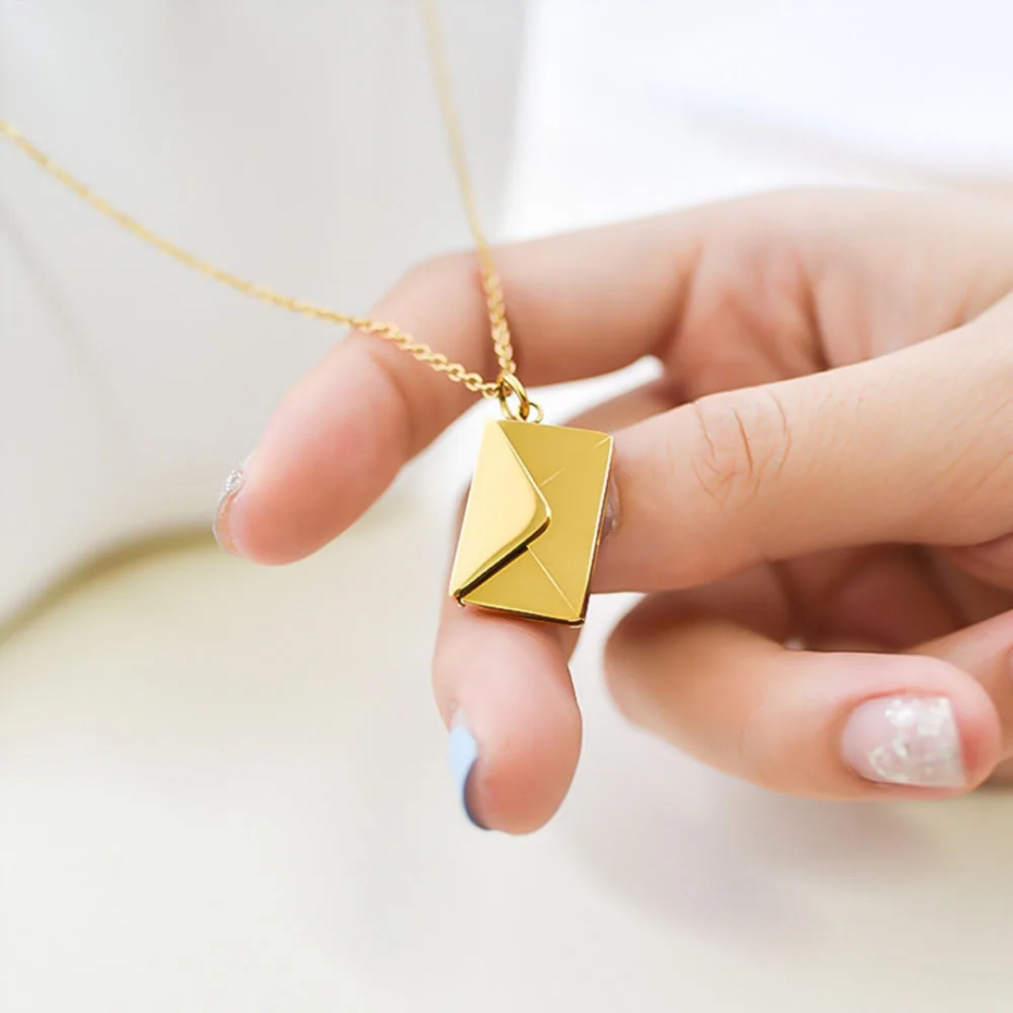 Memory Envelope Charm Necklace