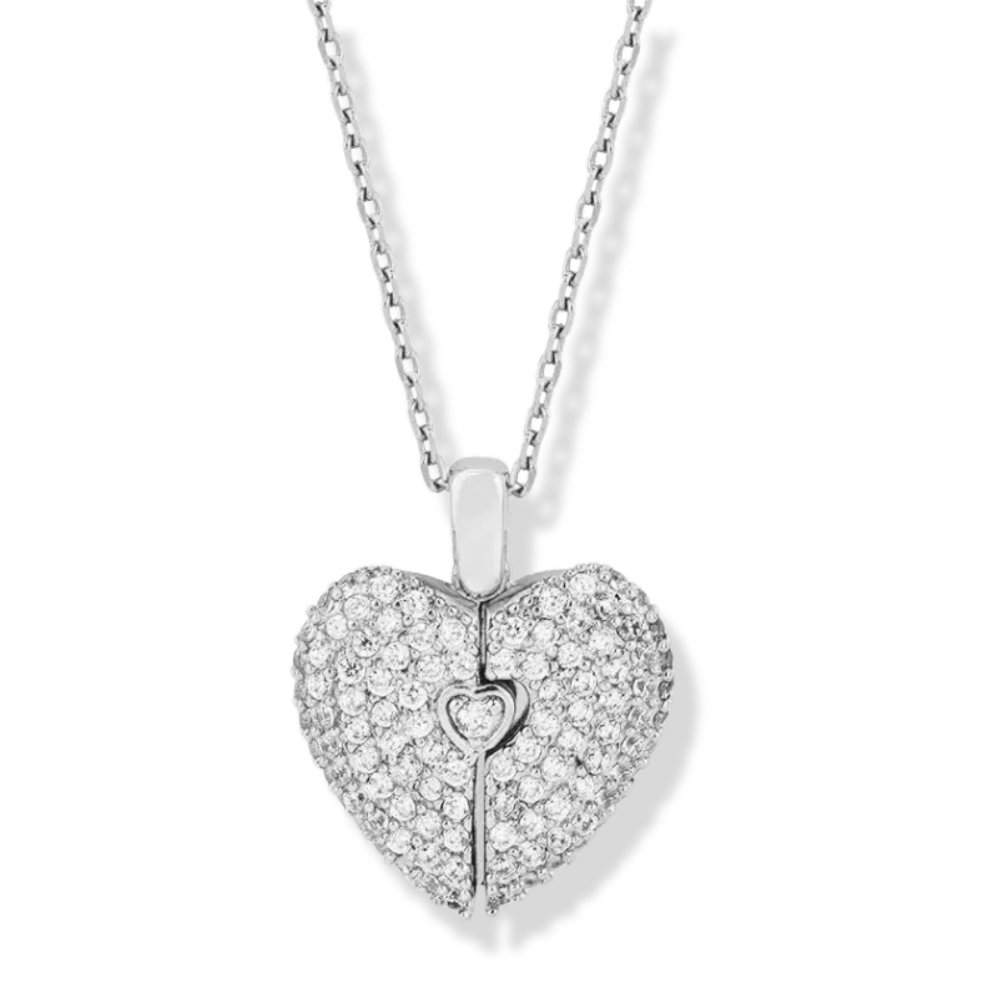 Sparkling Angel Wing Heart Necklace with Photo