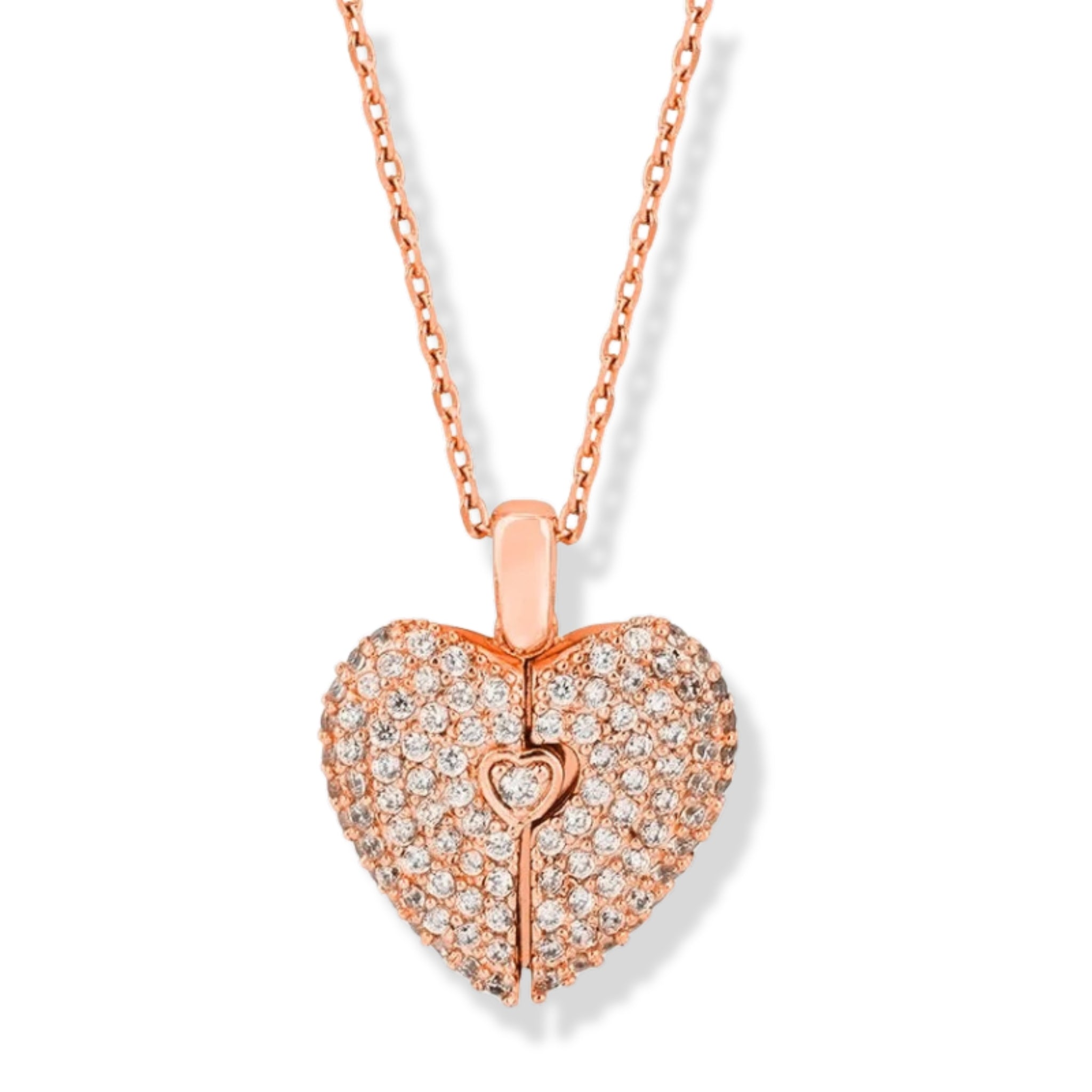 Sparkling Angel Wing Heart Necklace with Photo