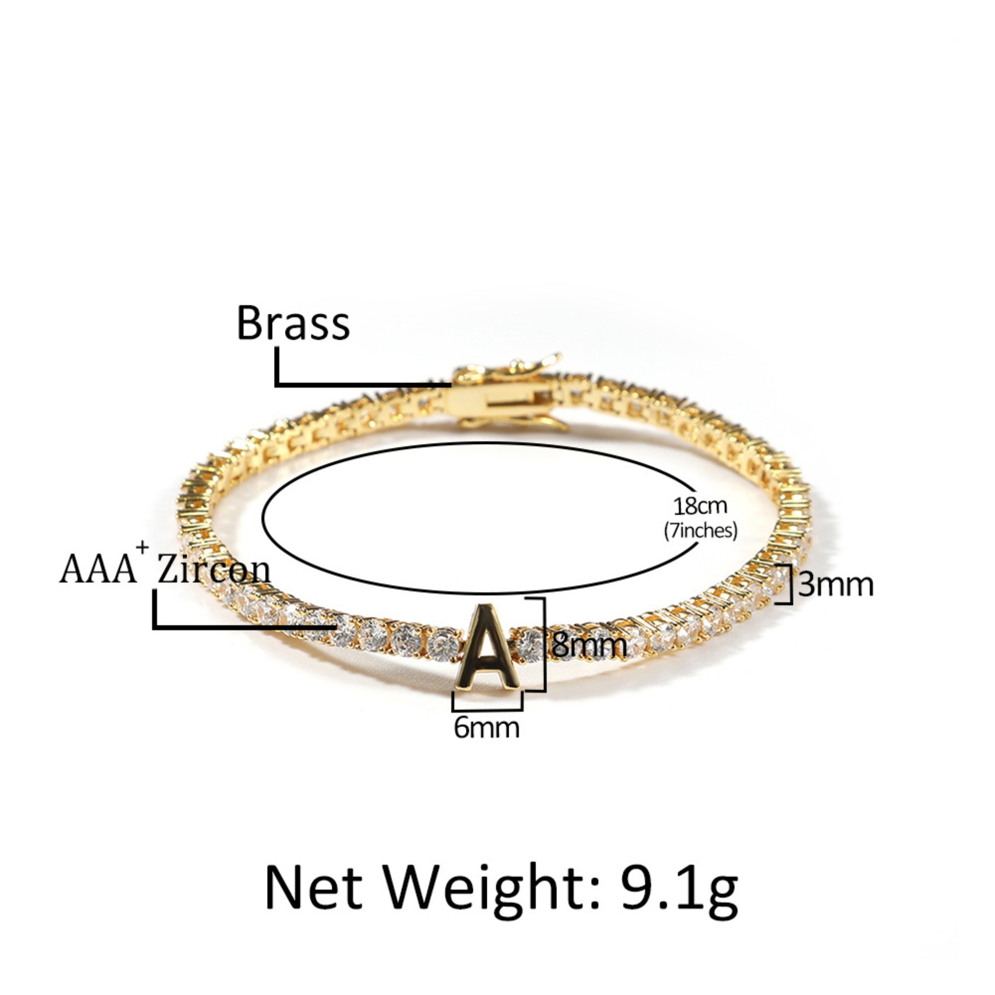 Sparkling Tennis Bracelet with Name